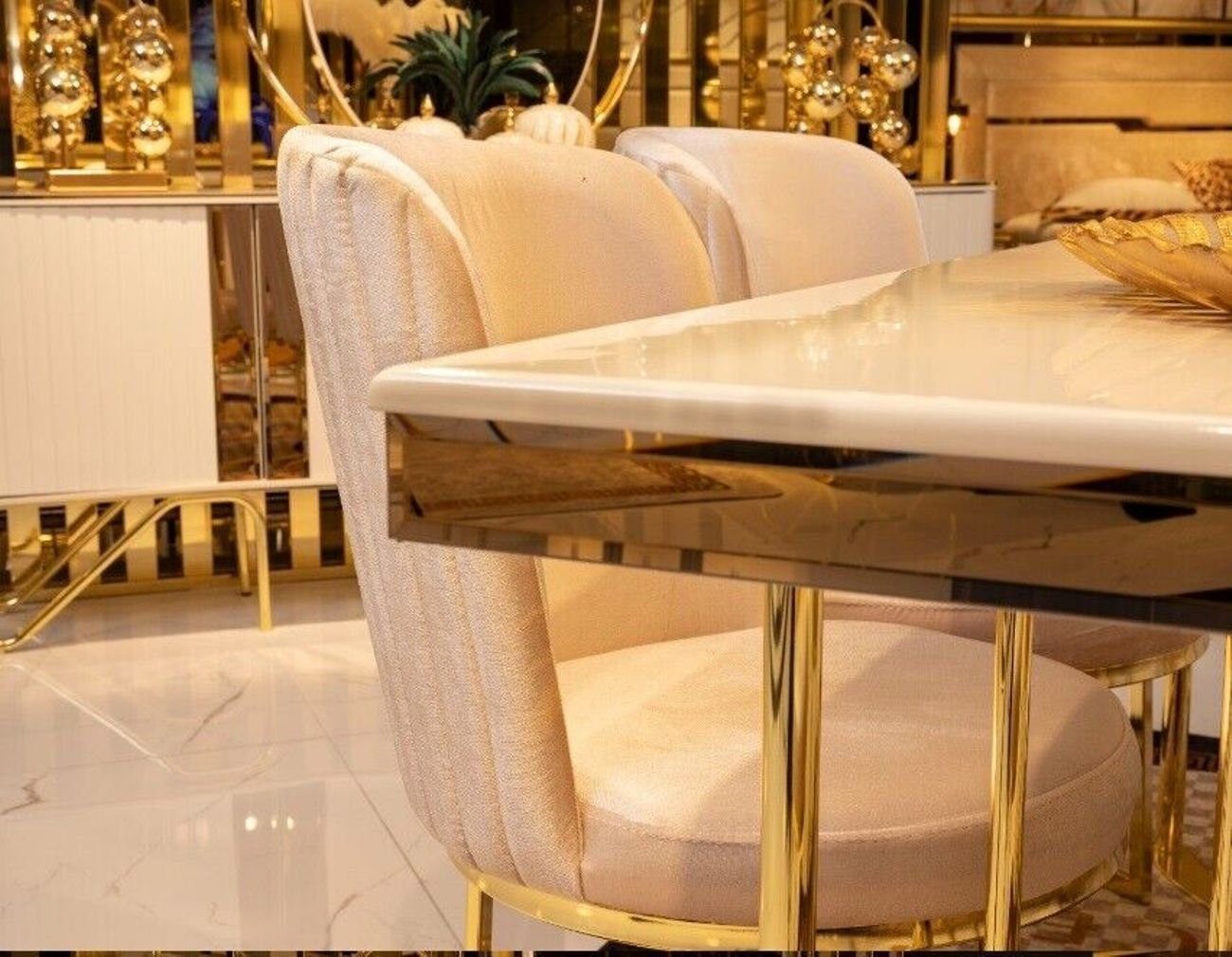 Tisch Luxus Metall Esstisch JVmoebel Esstische Design Möbel Esstisch Italienische