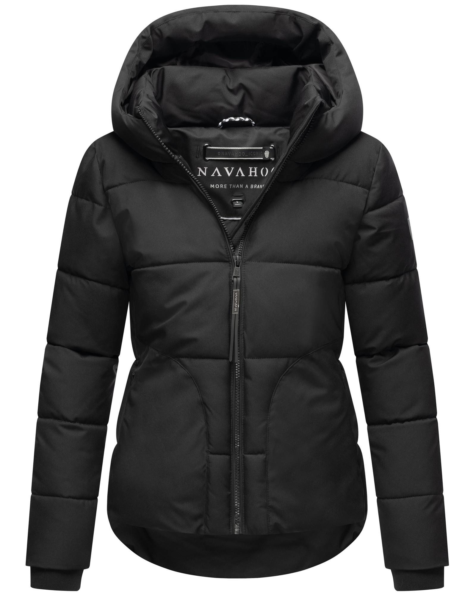 Navahoo Steppjacke Lachperle XIV Kurze gesteppte Damen Winterjacke mit hohem Kragen und Kapuze