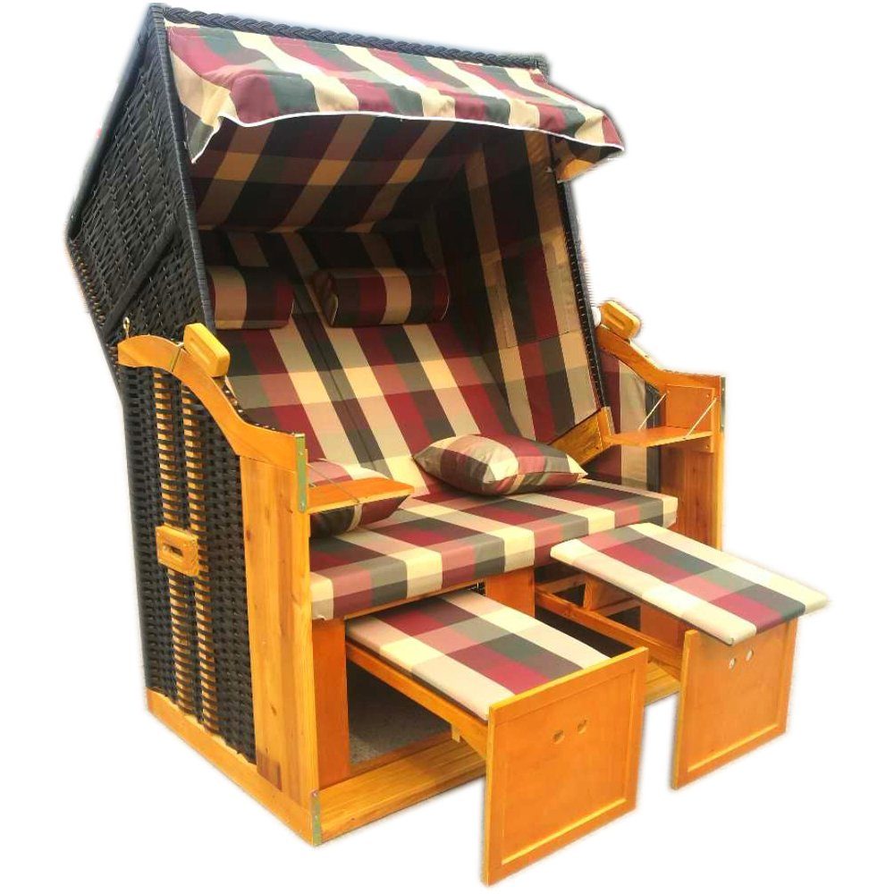 Vaiko Strandkorb Binz, BxTxH: 120x80x160 cm, Volllieger, Ostsee, (inkl. Hülle), 2-Sitzer