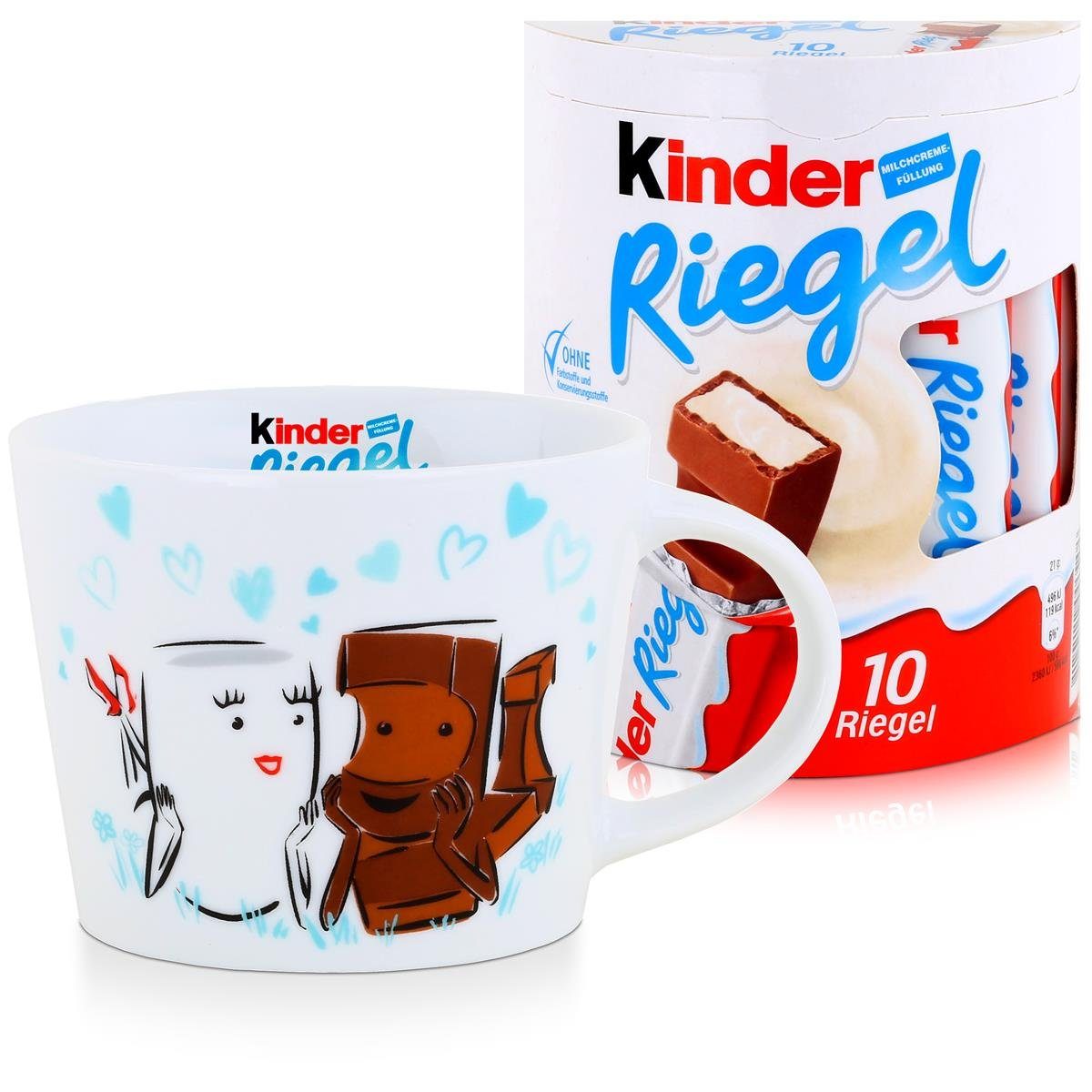 FERRERO Стекло-Set Kinder Riege" l Sammel-Tasse Art Edition "Liegen& 10 Kinder Riegel je