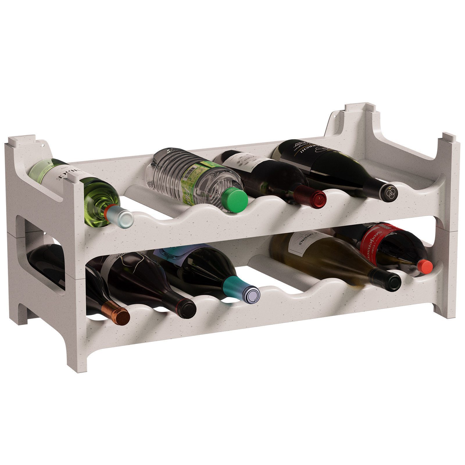 ARTECSIS Weinregal Stapelbar, Flaschenregal Kunststoff, Gastronomie-Qualität, Granitgrau Verschiedene Mengensets, Made In Austria