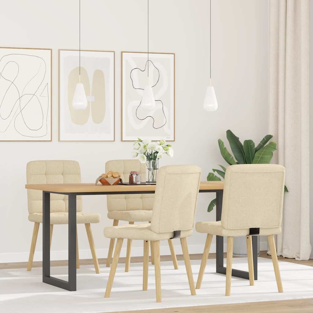 vidaXL Esszimmerstuhl Esszimmerstühle 4 Stk. Creme günstig online kaufen