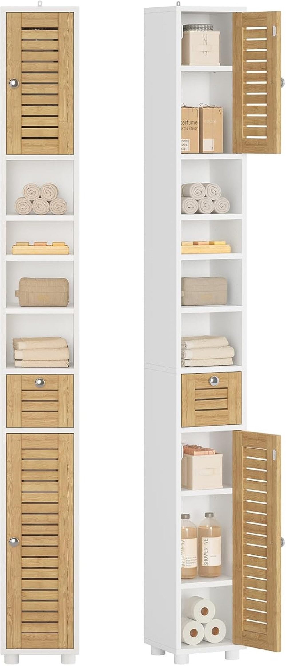 MSMASK Hochschrank Badezimmerschrank mit 4 offenen günstig online kaufen