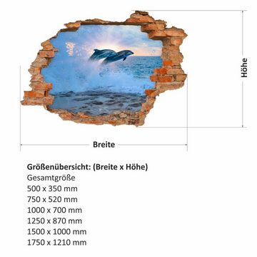 nikima Wandtattoo 034 Delfine - Loch in der Wand (PVC-Folie), in 6 vers. Größen