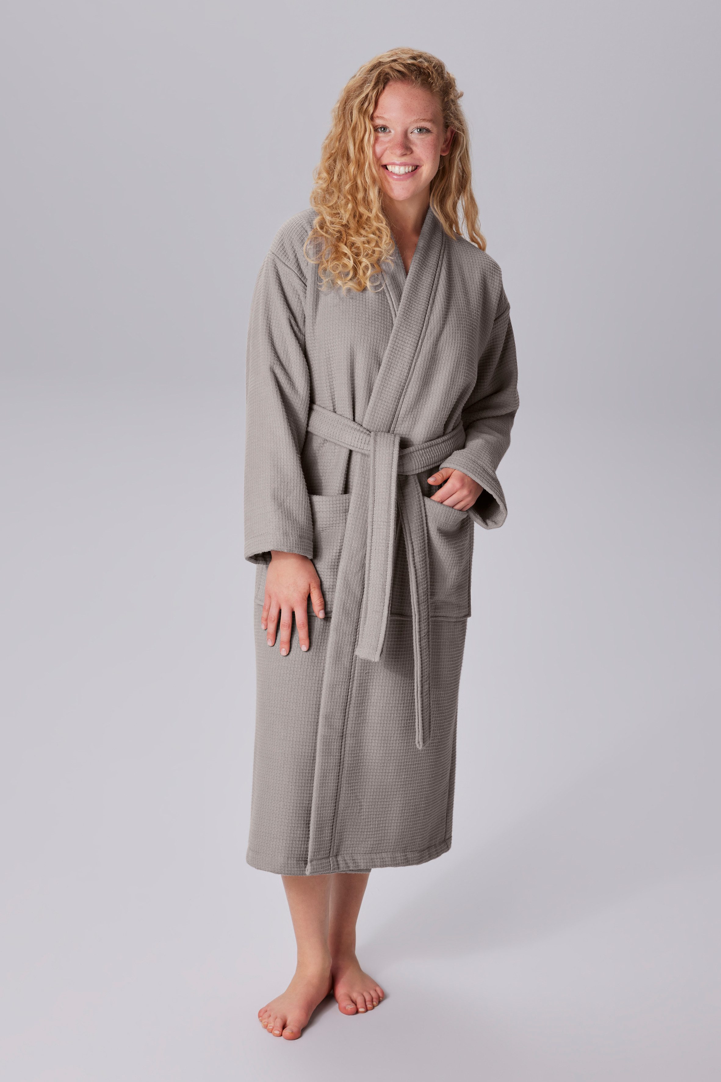 my home Unisex-Bademantel Merida, Waffelpiqué, Premium Qualität, 500 g/m², günstig online kaufen