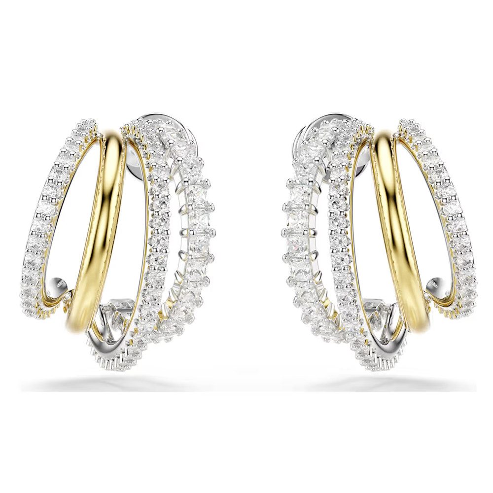 Swarovski Paar Creolen Schmuck Geschenk Hyperbola Ohrringe, mit Swarovski® Zirkonia (synth)