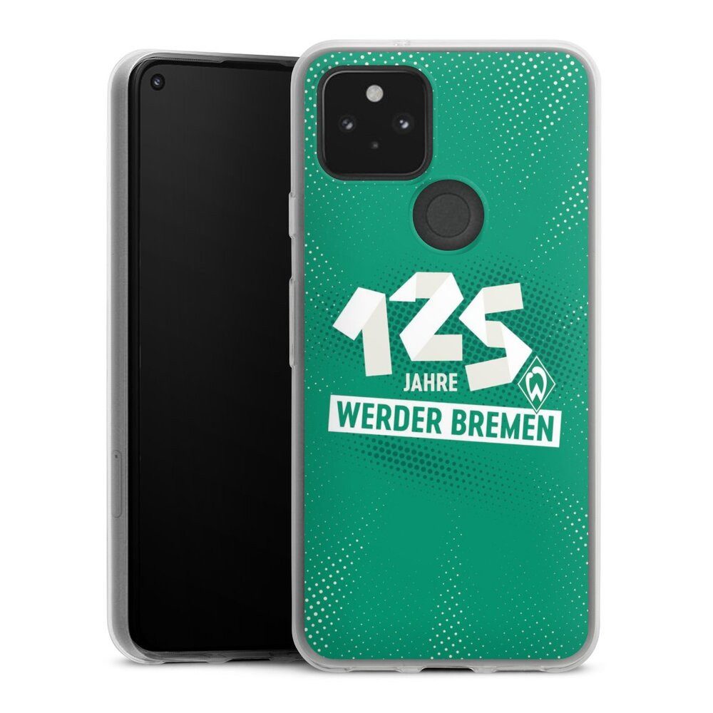 DeinDesign Handyhülle 125 Jahre Werder Bremen Offizielles Lizenzprodukt, Google Pixel 5 Slim Case Silikon Hülle Ultra Dünn Schutzhülle
