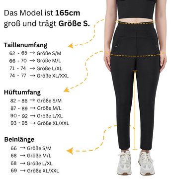 Frentree Leggings mit Hosentaschen im Alltagslook, schicke und bequeme Damen Sporthose mit Bauchwegfunktion, Blickdicht und Atmungsaktiv, sportliche Hose