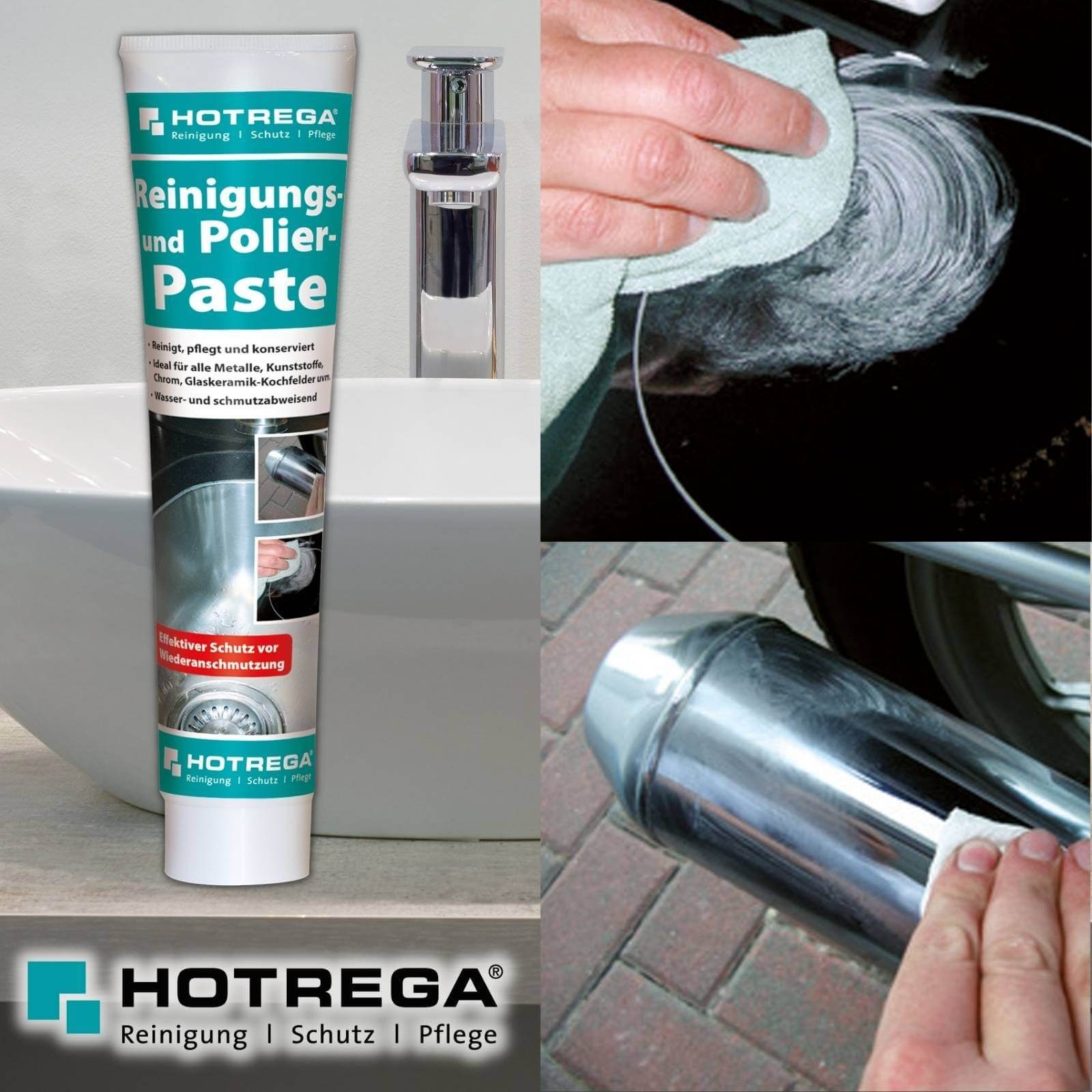 HOTREGA® Reinigungs und Polierpaste Glaskeramik Kochfeld Herdplatte 125ml Tube Küchenreiniger