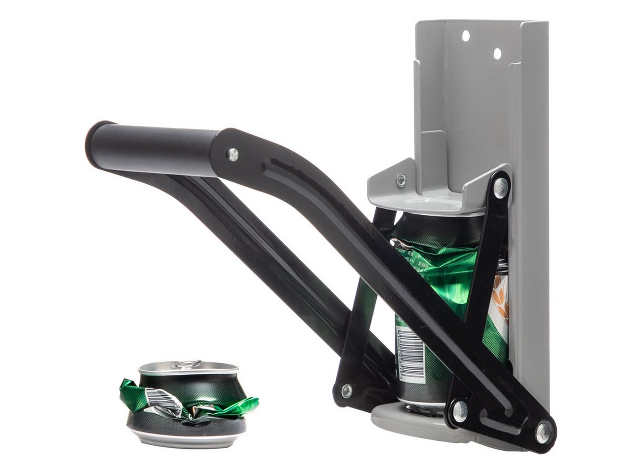 Casativo Flaschenöffner 2-in-1 Dosenpresse & Flaschenöffner, Wandmontage, bis 500ml, Stahl, Wand-Dosenzerkleinerer reduziert Volumen auf ca. 10%