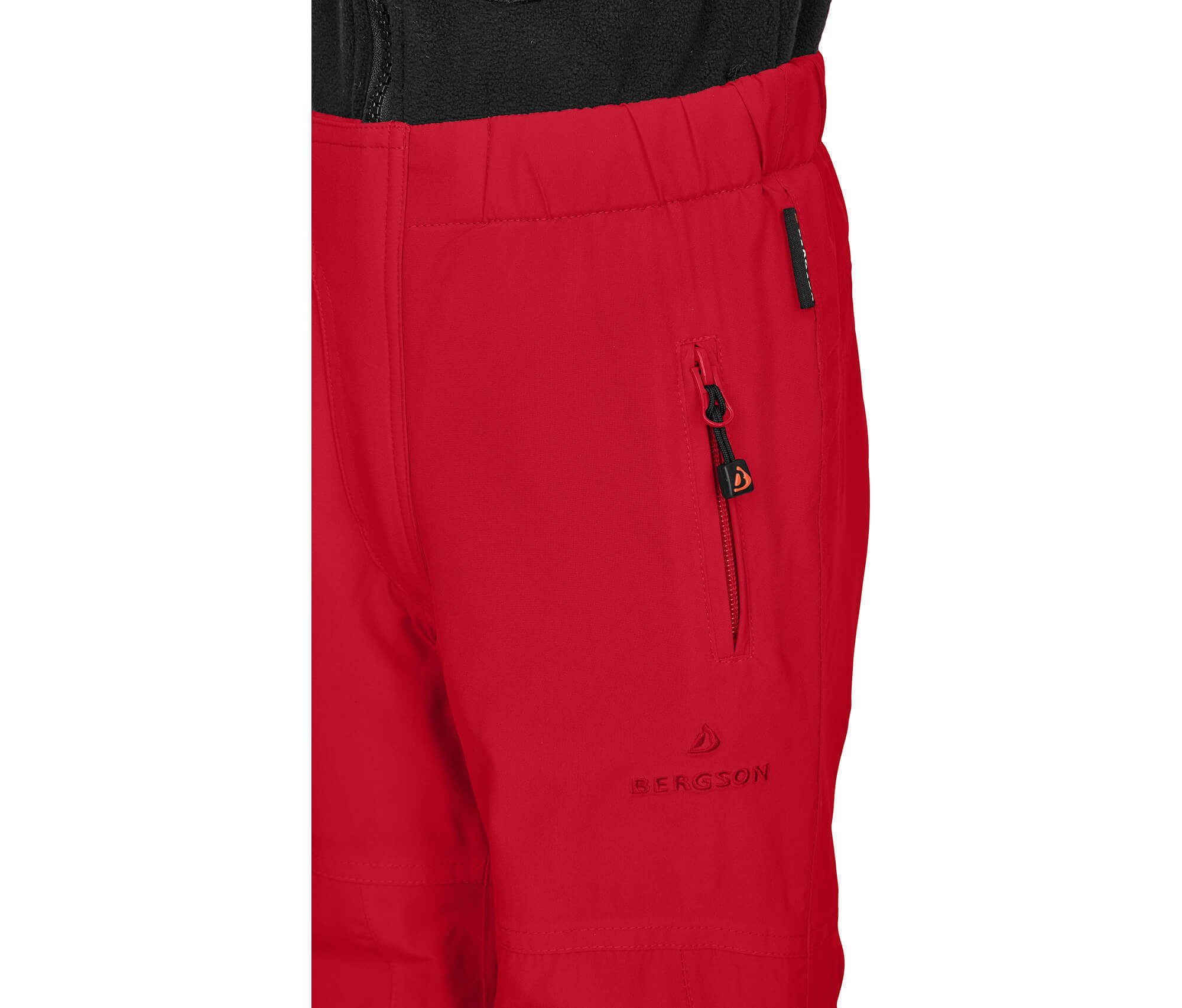 Bergson Skihose LIZZA wattierte chinese Skihose 20.000er mit Wassersäule Kleinkinder red