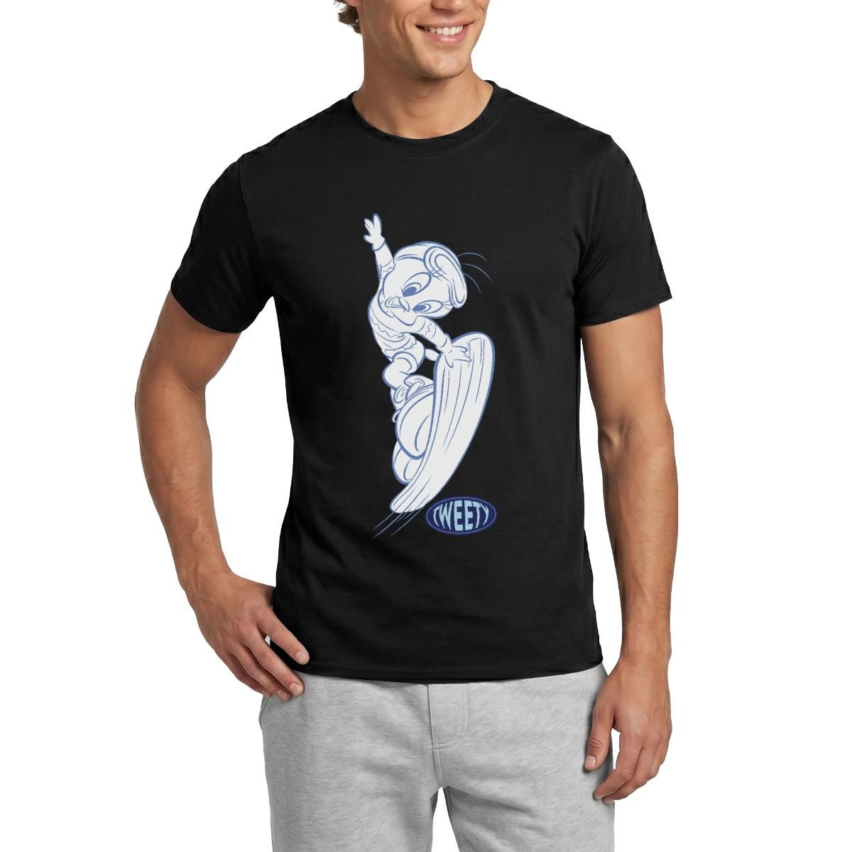 Spreadshirt T-Shirt Looney Tunes Tweety Mit Snowboard Männer T-Shirt (1-tlg)