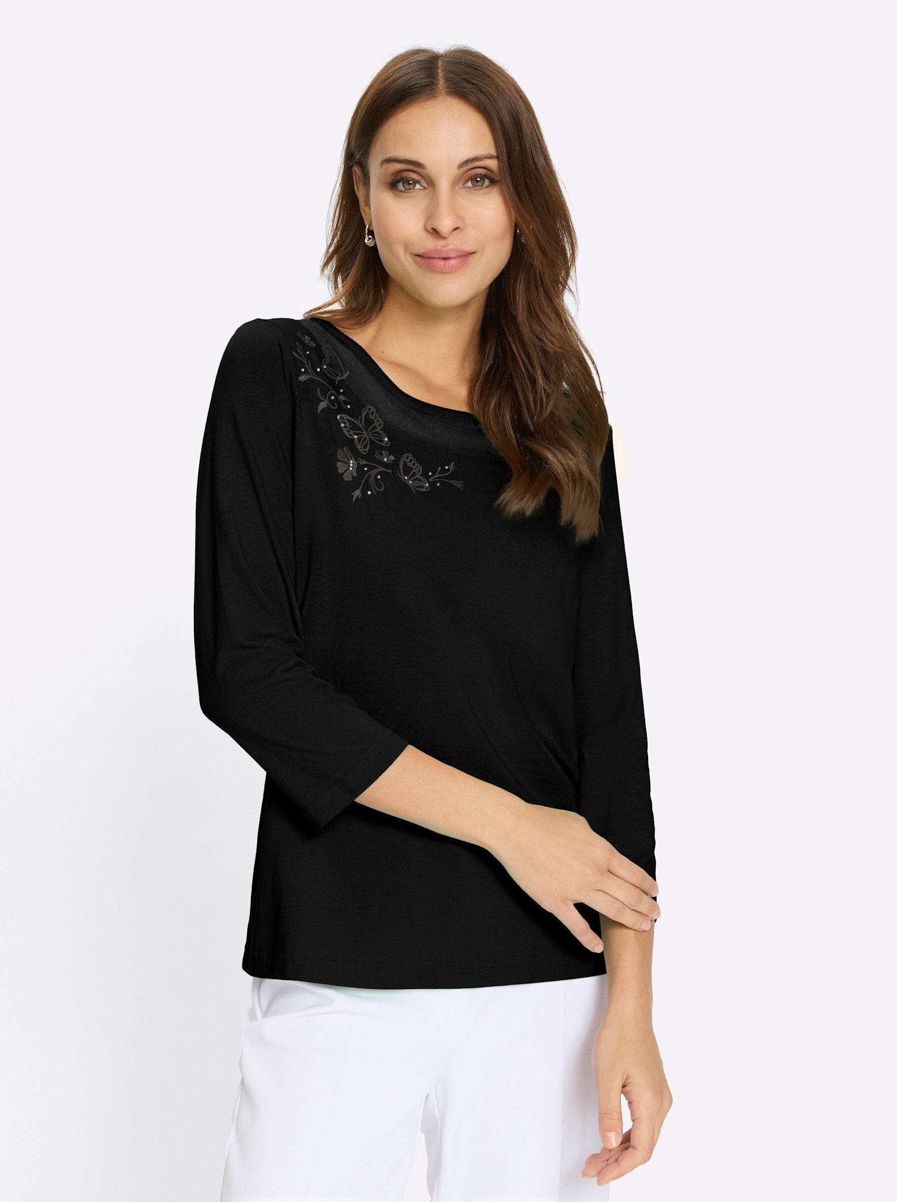 T-Shirt Rundhals-Shirt 3/4-Arm