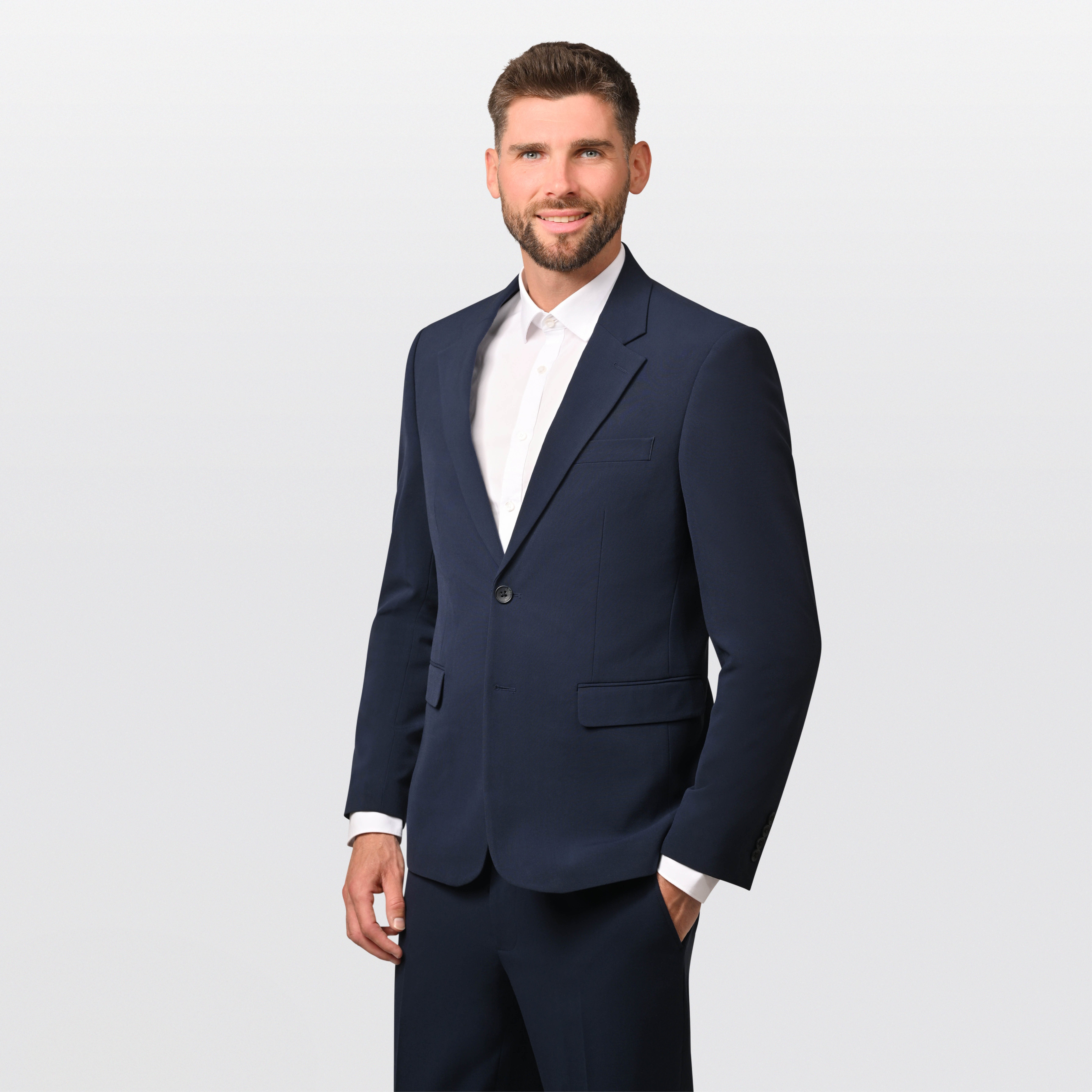 Hirschthal Anzug Herren Business Anzug Regular Fit (Anzughose & Sakko, 2-tlg., Anzug Set) im modernen Look, mit Kleidersack