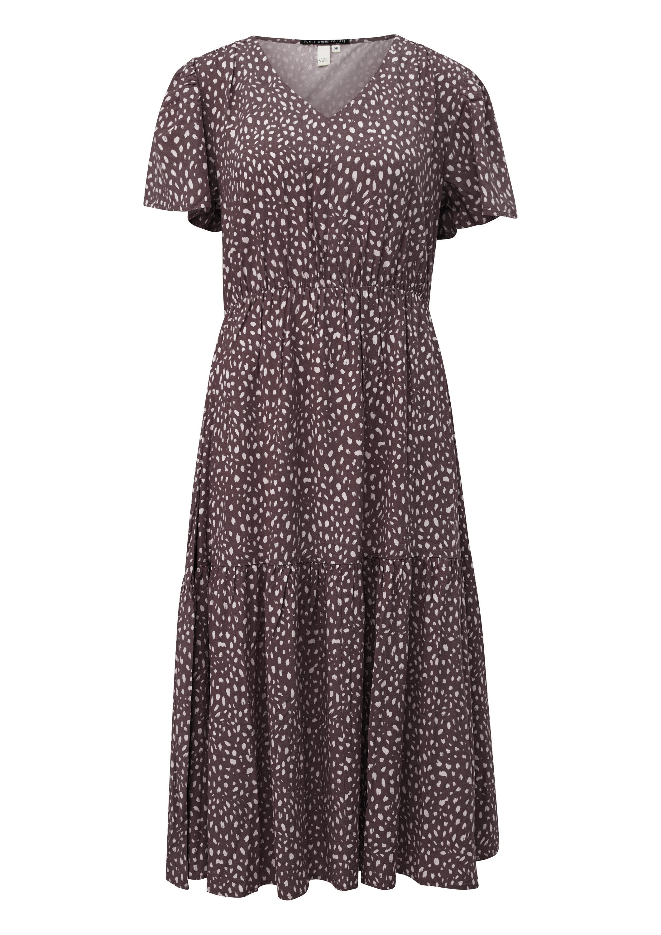 QS Midikleid Kleid Viskosekleid mit All-over-Print günstig online kaufen