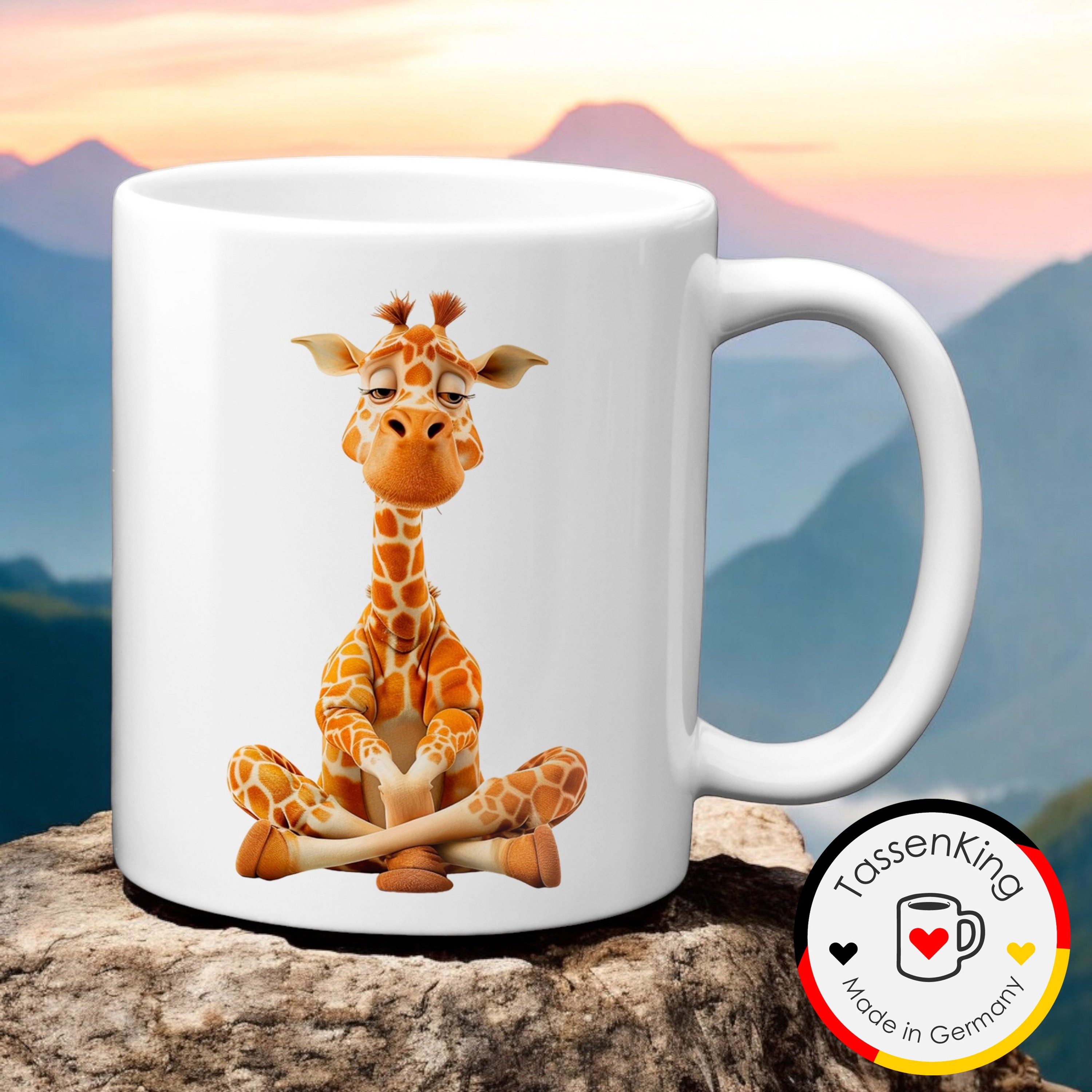 TASSENKING Tasse, Süße Giraffe mit entspanntem Blick