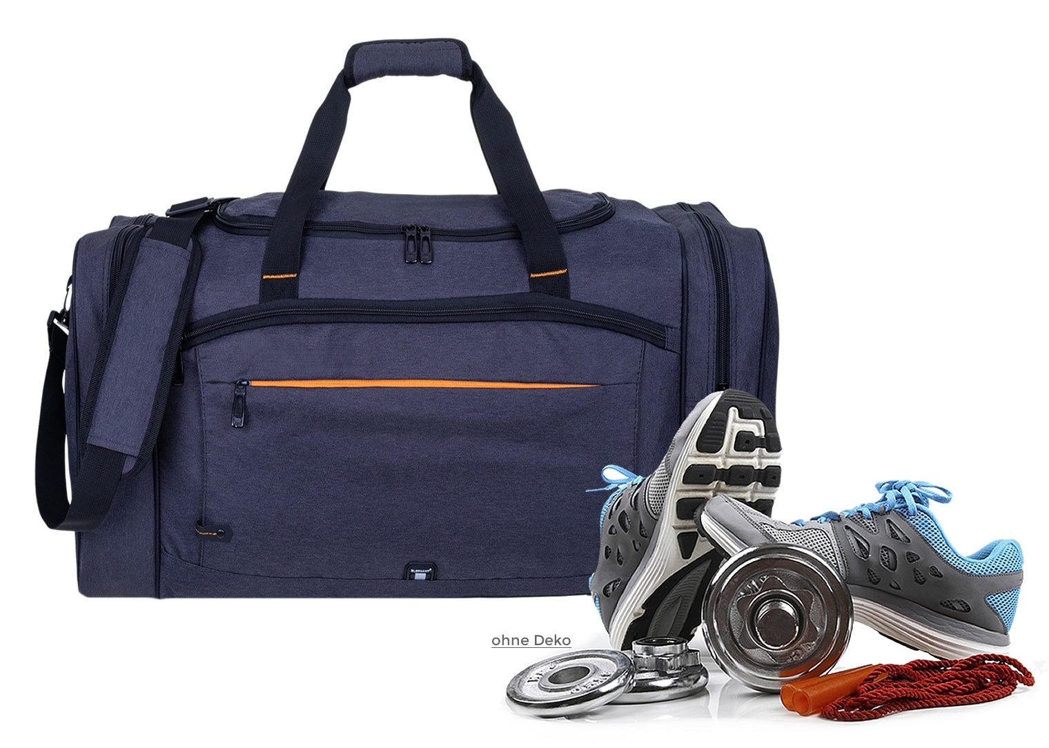 ELEPHANT Sporttasche Reisetasche Sauna Fitness Sport Tasche Accent L 53 cm, 40 Liter Damen Herren Saunatasche Fußball + Trinkflasche