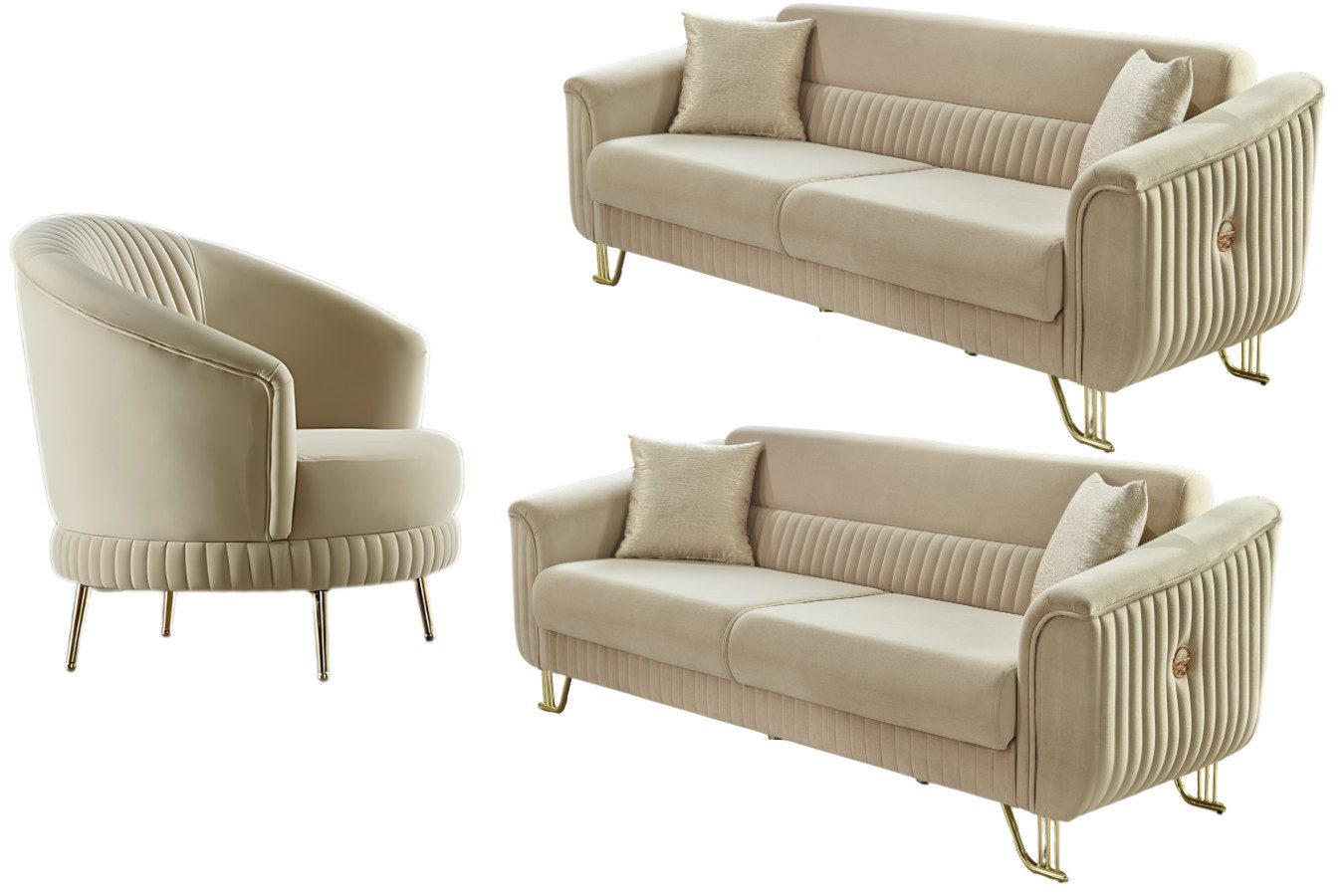 Villa Möbel Polstergarnitur Vega, (Set, 3-tlg), günstig online kaufen