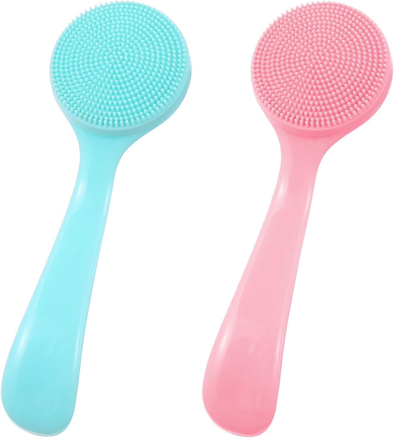 FELIXLEO Gesichtsreinigungsbürste Manuelle Gesichtsreinigungsbürste 4 Stück Silikon Blau Rosa, 1-tlg.