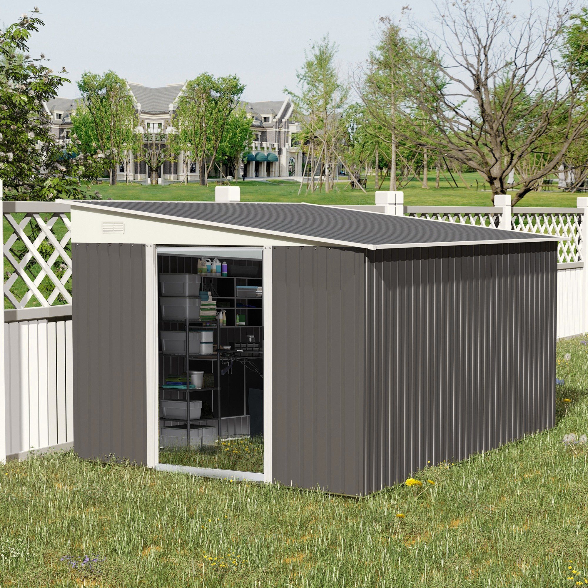 Outsunny Gerätehaus 8,9  Gartenhaus, Geräteschuppen günstig online kaufen
