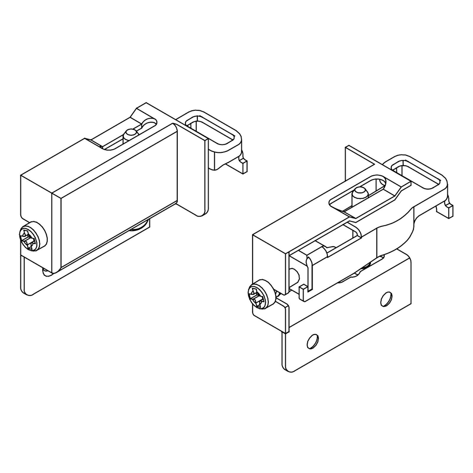 Metallausführung Montagezubehör 3D-Verstellung, f. 1 Paar 200 kg Hängeschrank Schrankaufhänger SO-TECH®