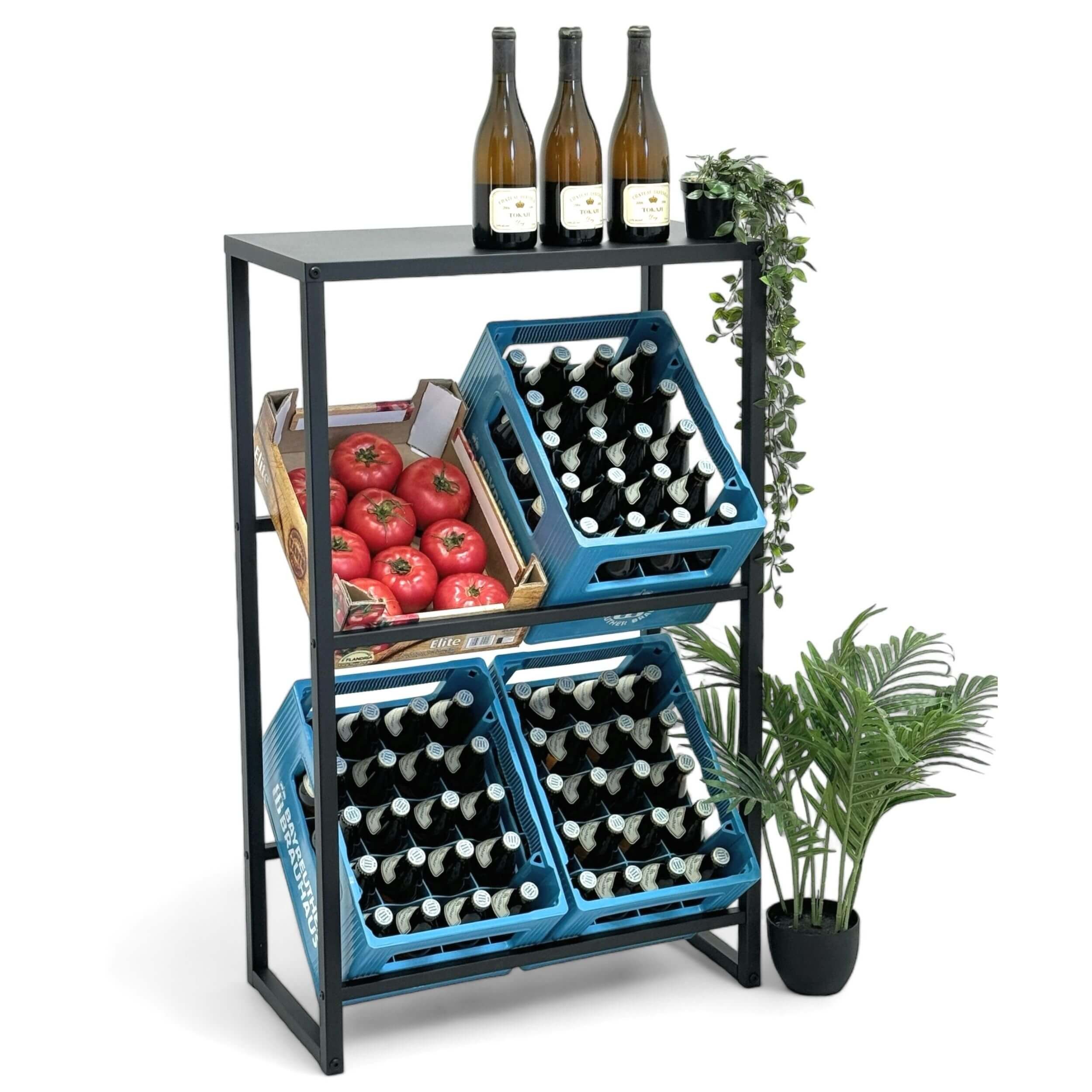 DanDiBo Standregal Getränkekistenregal 4 Kisten mit Ablage Stehend Getränke günstig online kaufen