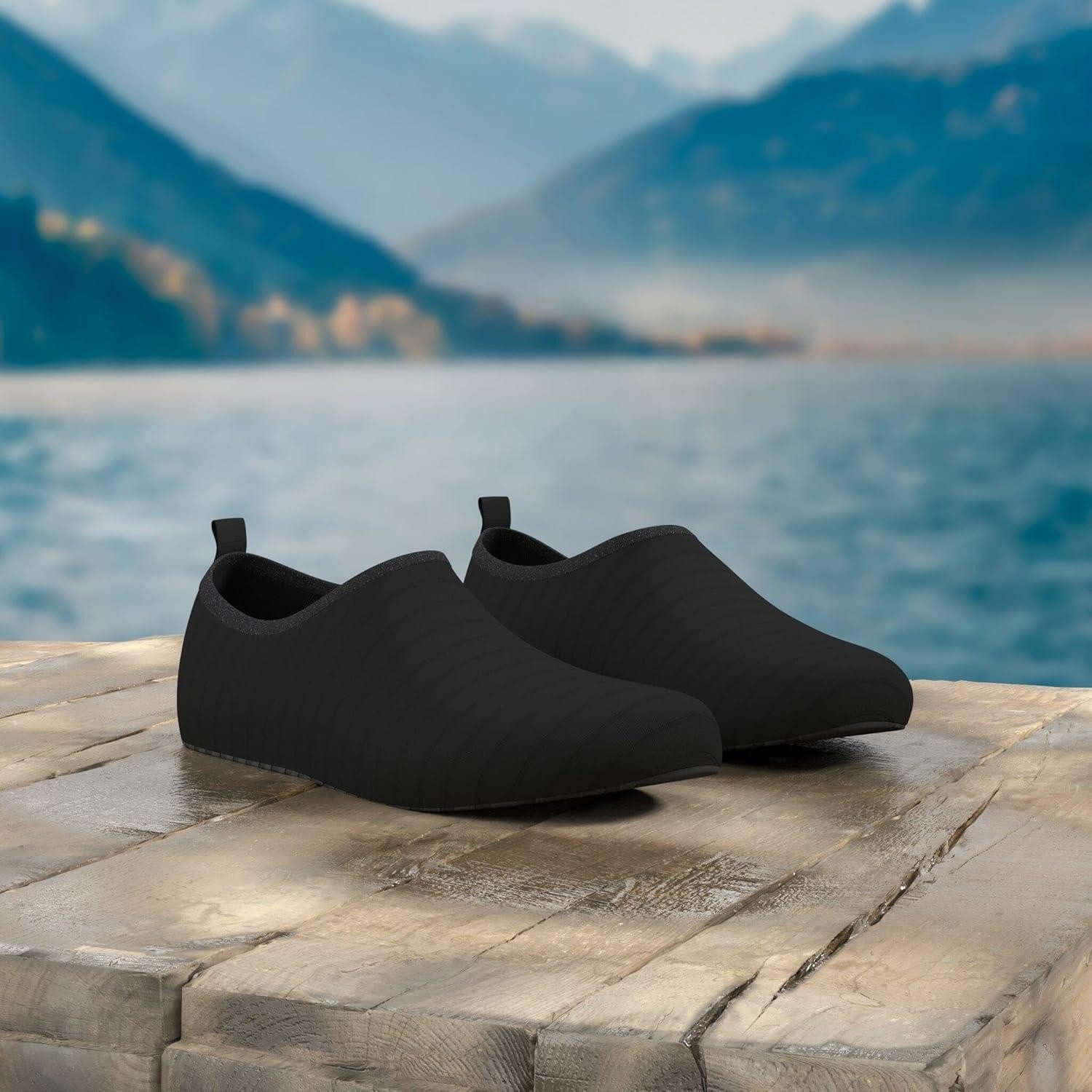 LuxusKollektion Badeschuhe Damen Herren Strandschuhe Aquaschuhe 40 41 EU Schwarz Wasserschuh