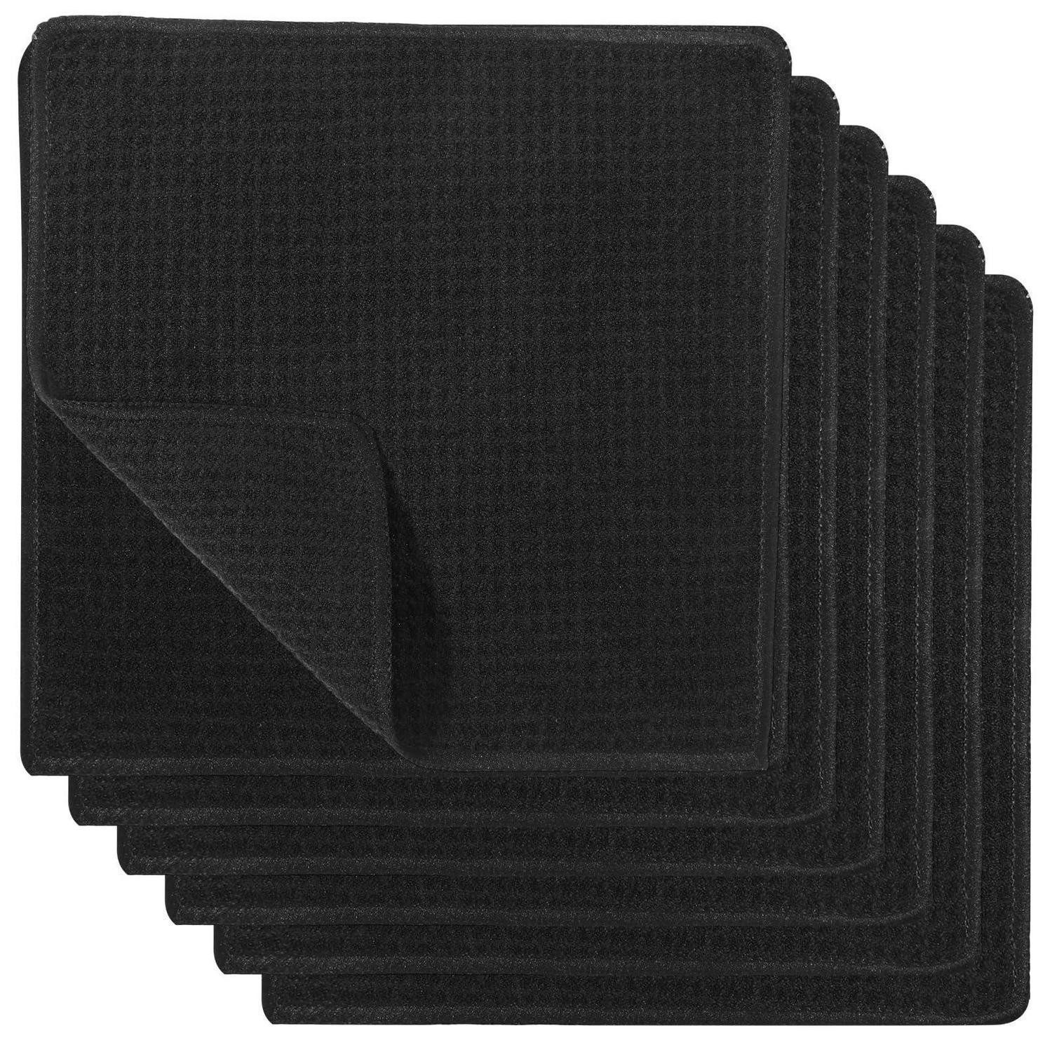 LuxusKollektion Spültuch Spüllappen Mikrofaser Waffelmuster Schwarz 6er Set