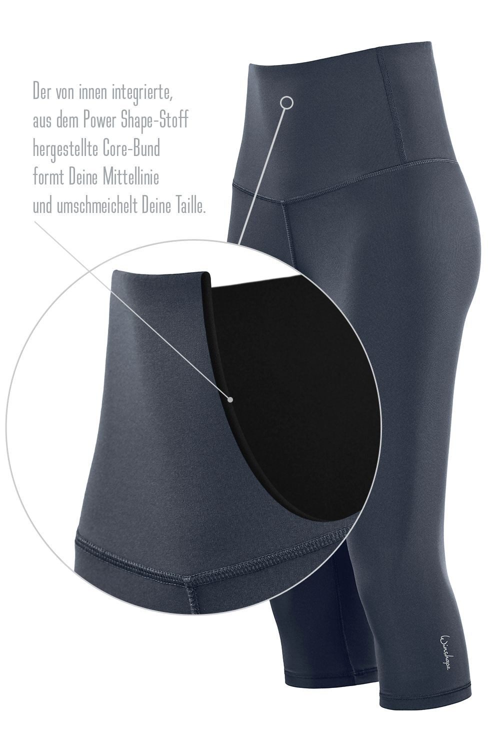 Winshape Leggings 3/4 Functional Comfort HWL217C mit V-Shape Applikation und Core-Bund – Bild 4 von 5