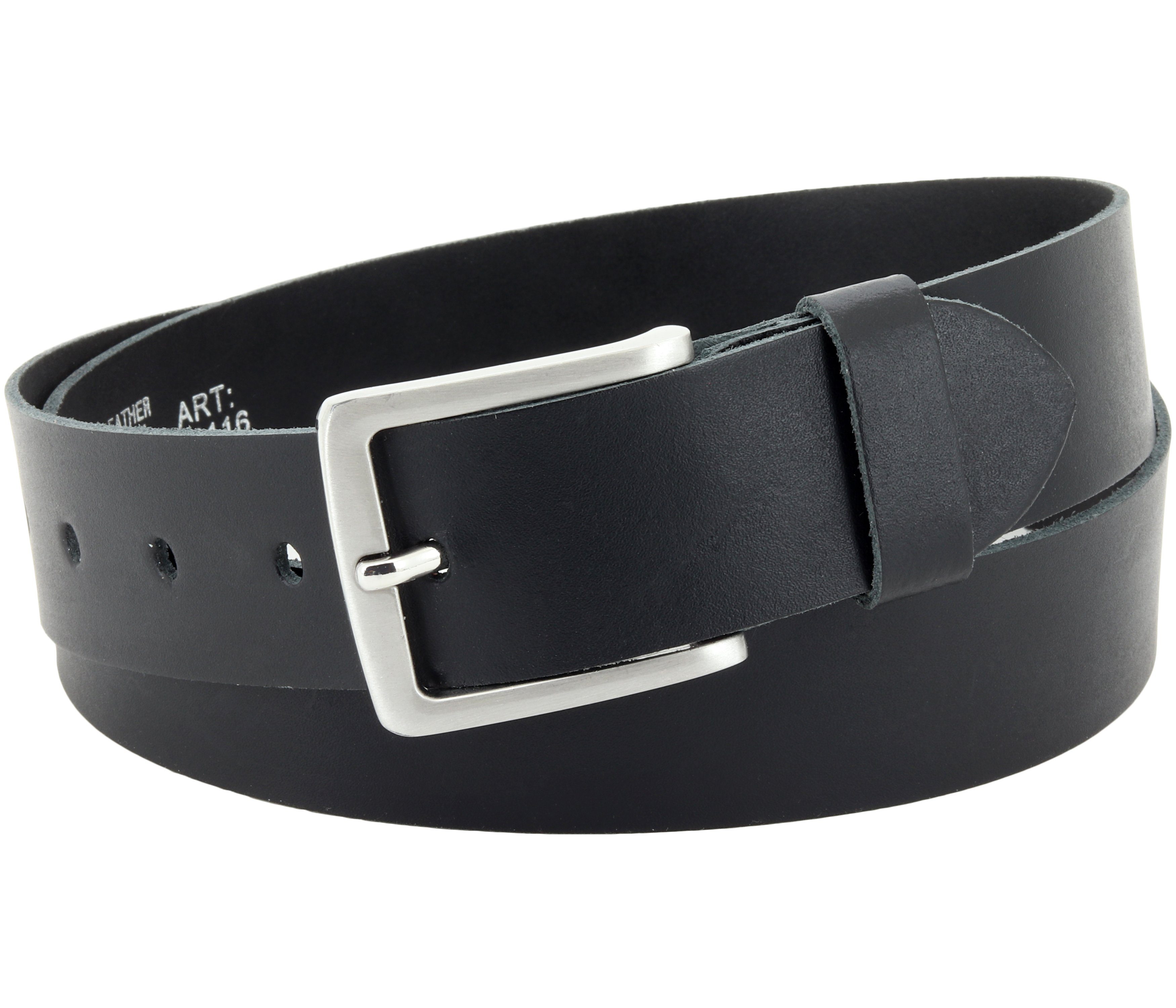 COLOGNEBELT Ledergürtel OM518-SL-Schwarz MADE IN GERMANY, Schwarz Kürzbar, günstig online kaufen