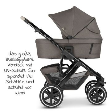 ABC Design Kombi-Kinderwagen Salsa 4 Air - Diamond Edition - Herb, (7-tlg), Kinderwagen Buggy mit Lufträdern, Babywanne, Sportsitz, Regenschutz