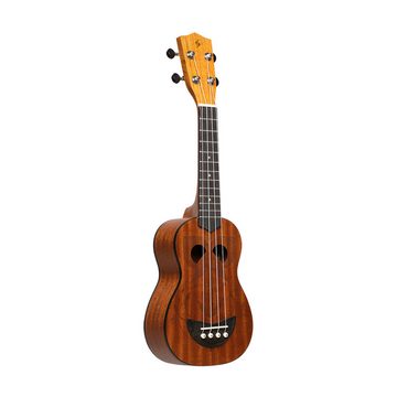 Stagg Ukulele Tiki Serie Sopran-Ukulele mit Sapele-Decke, Eh-Finish, mit schwarze...