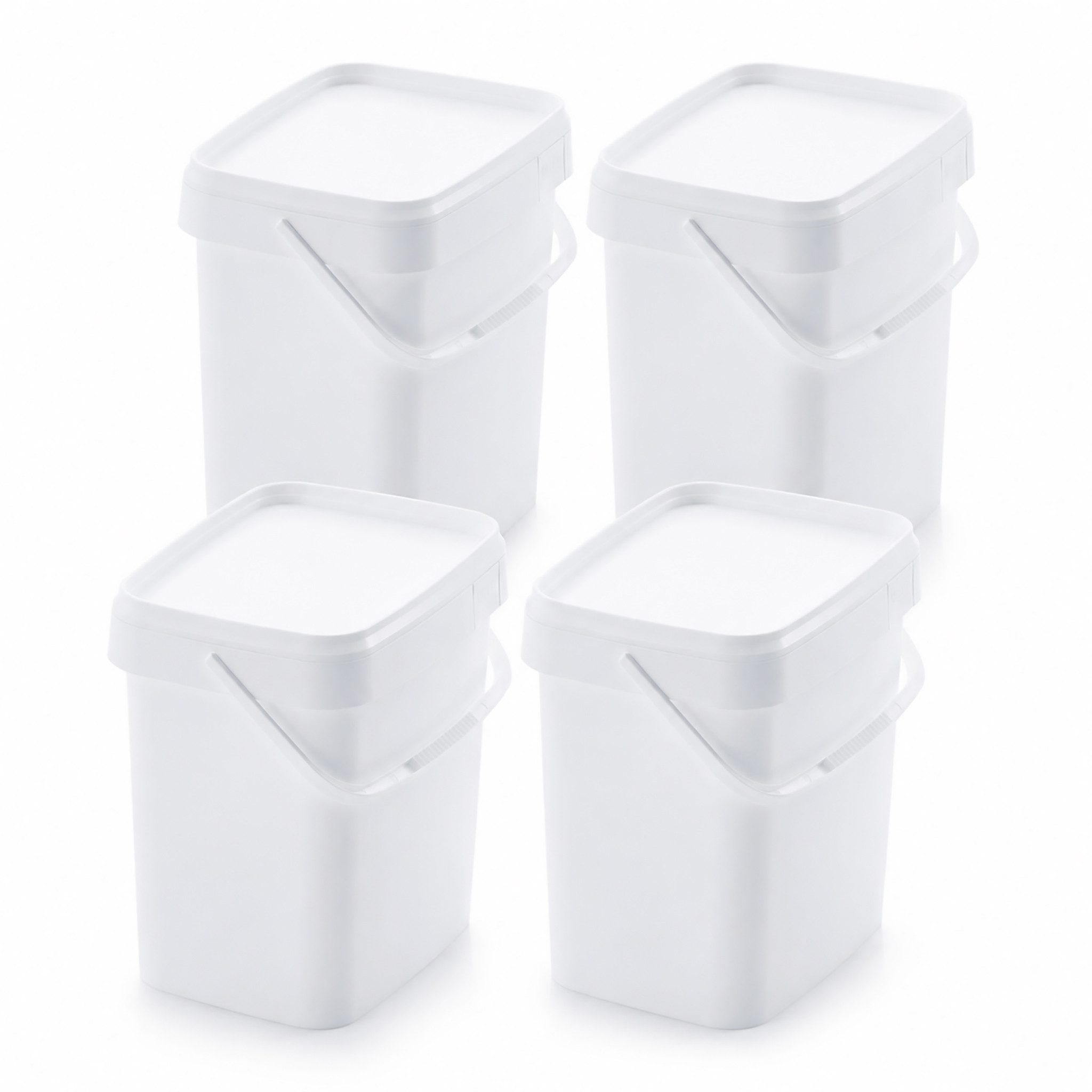 AUER Packaging GmbH Frischhaltedose AUER 10,3 Liter Eimer rechteckig mit Deckel 29 x 20 x 27 cm Weiß, Polypropylen, (4-tlg), lebensmittelecht