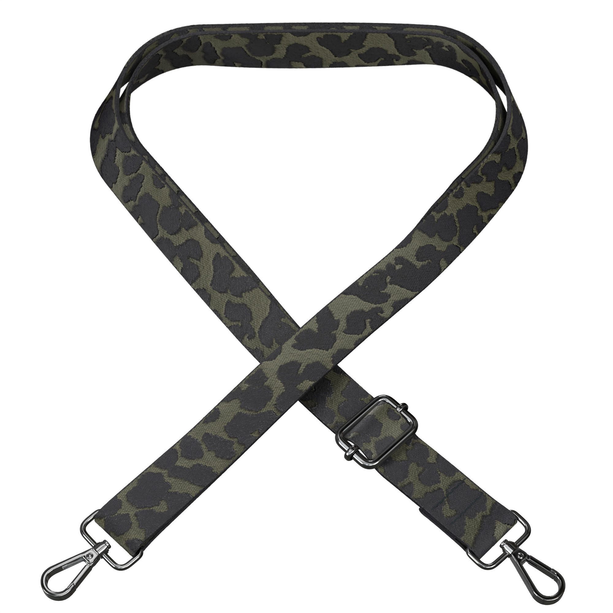EAZY CASE Schulterriemen Ersatz Taschenriemen Boho Style Schultergurt Taschenband für Taschen in Dunkelgrün Camouflage