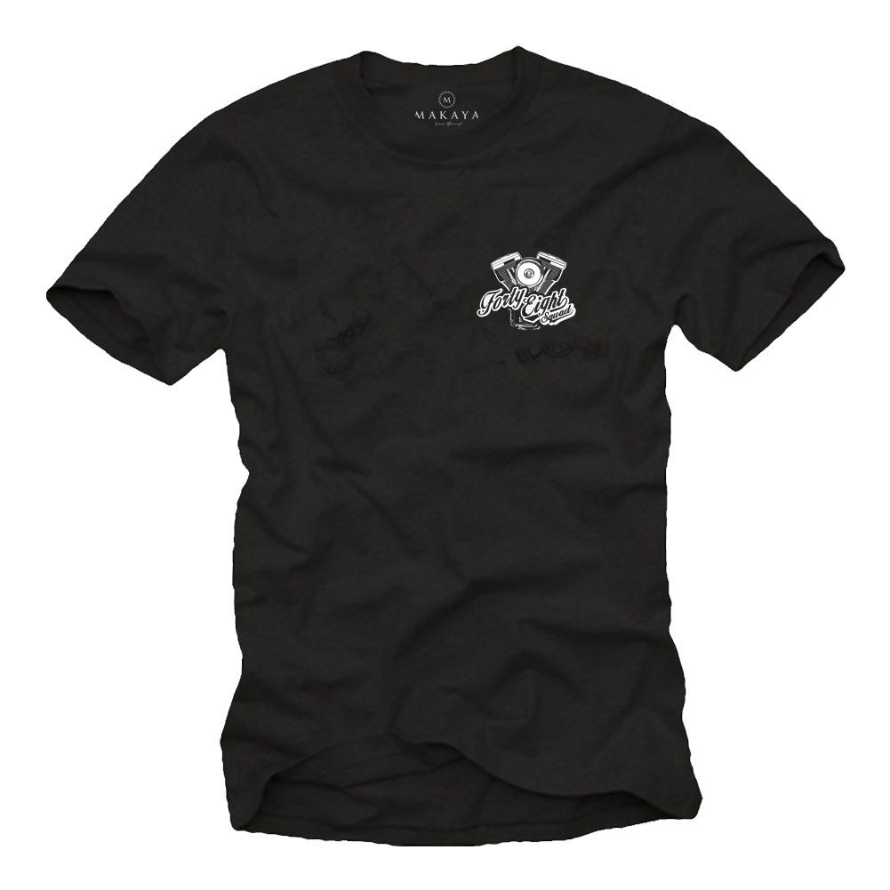 Print-Shirt Motorrad T-Shirt V2 Motor Druck Brust & Rücken Biker Kleidung Männer