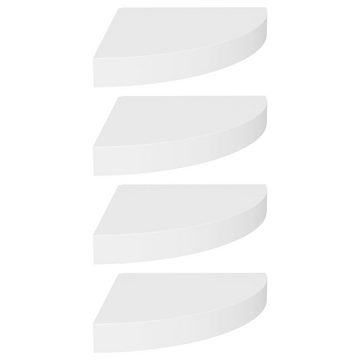 furnicato Wandregal Eck-Schweberegale 4 Stk. Weiß 25x25x3,8 cm MDF