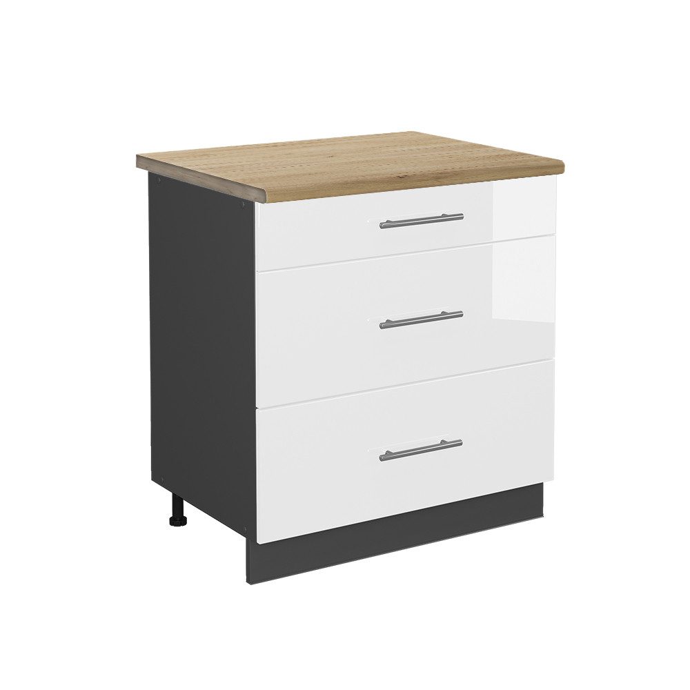 Vicco Spülenunterschrank Fame-Line Grün-Gold Landhaus/Weiß 80 cm mit Regal günstig online kaufen