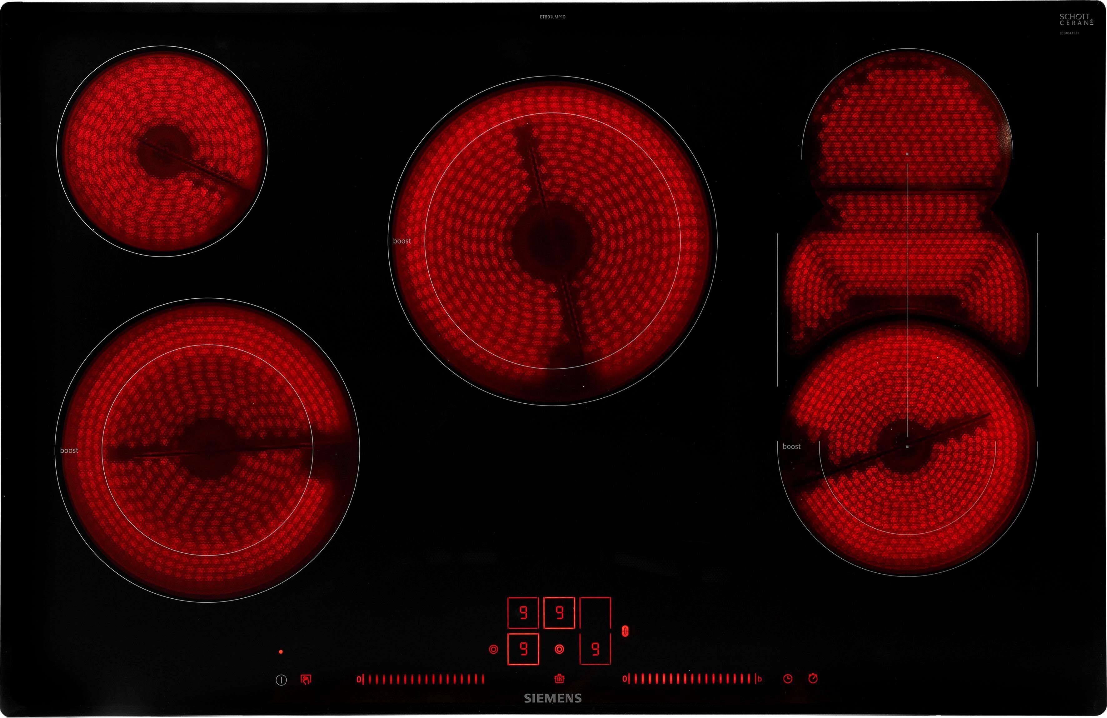 SIEMENS Elektro-Kochfeld von SCHOTT CERAN® iQ500 ET801LMP1D, 20 % mehr Leistung beim Aufheizen dank powerBoost-Funktion