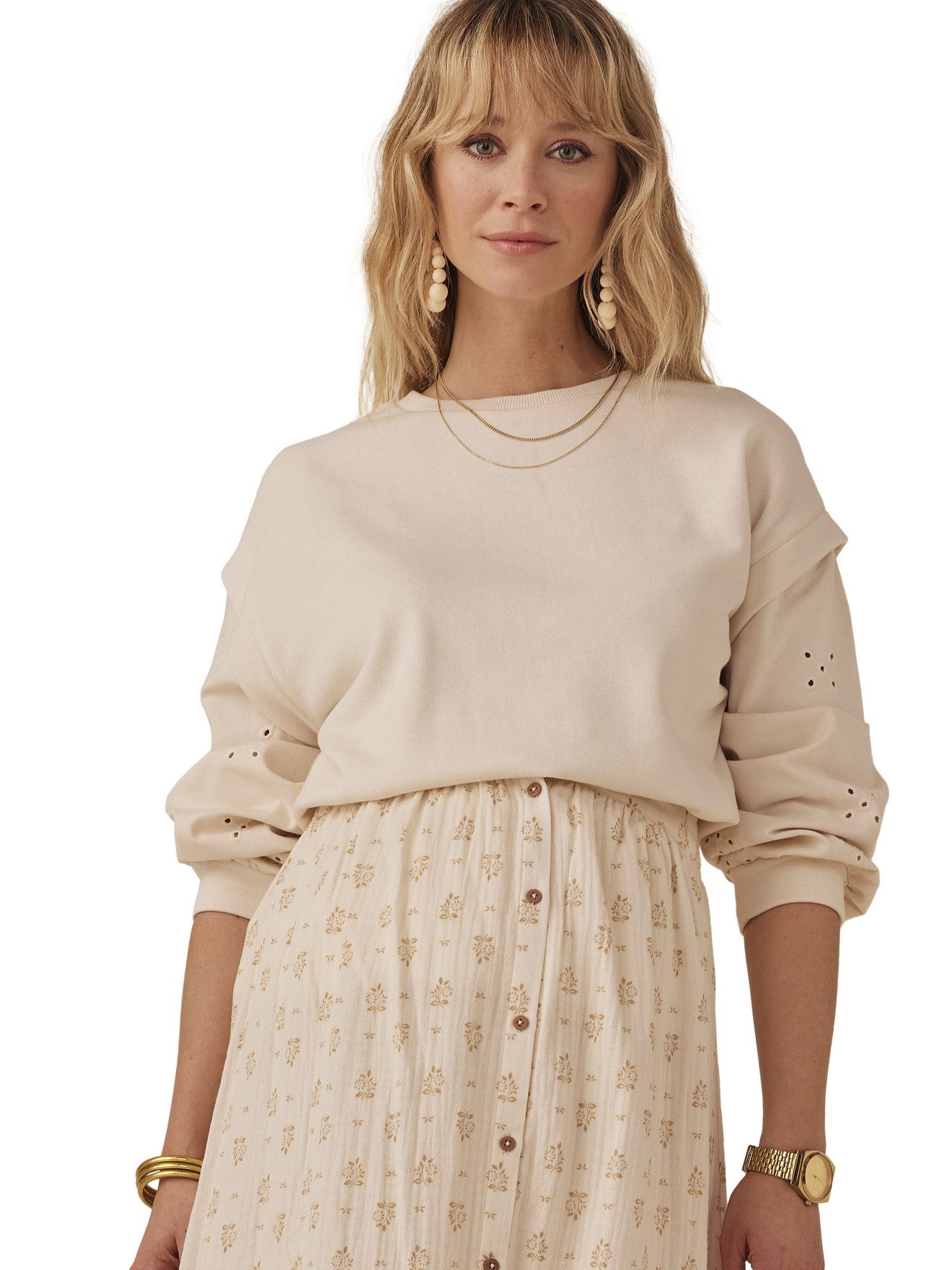 Envie de Fraise Umstandssweatshirt Umstands-Sweatshirt mit Materialmix