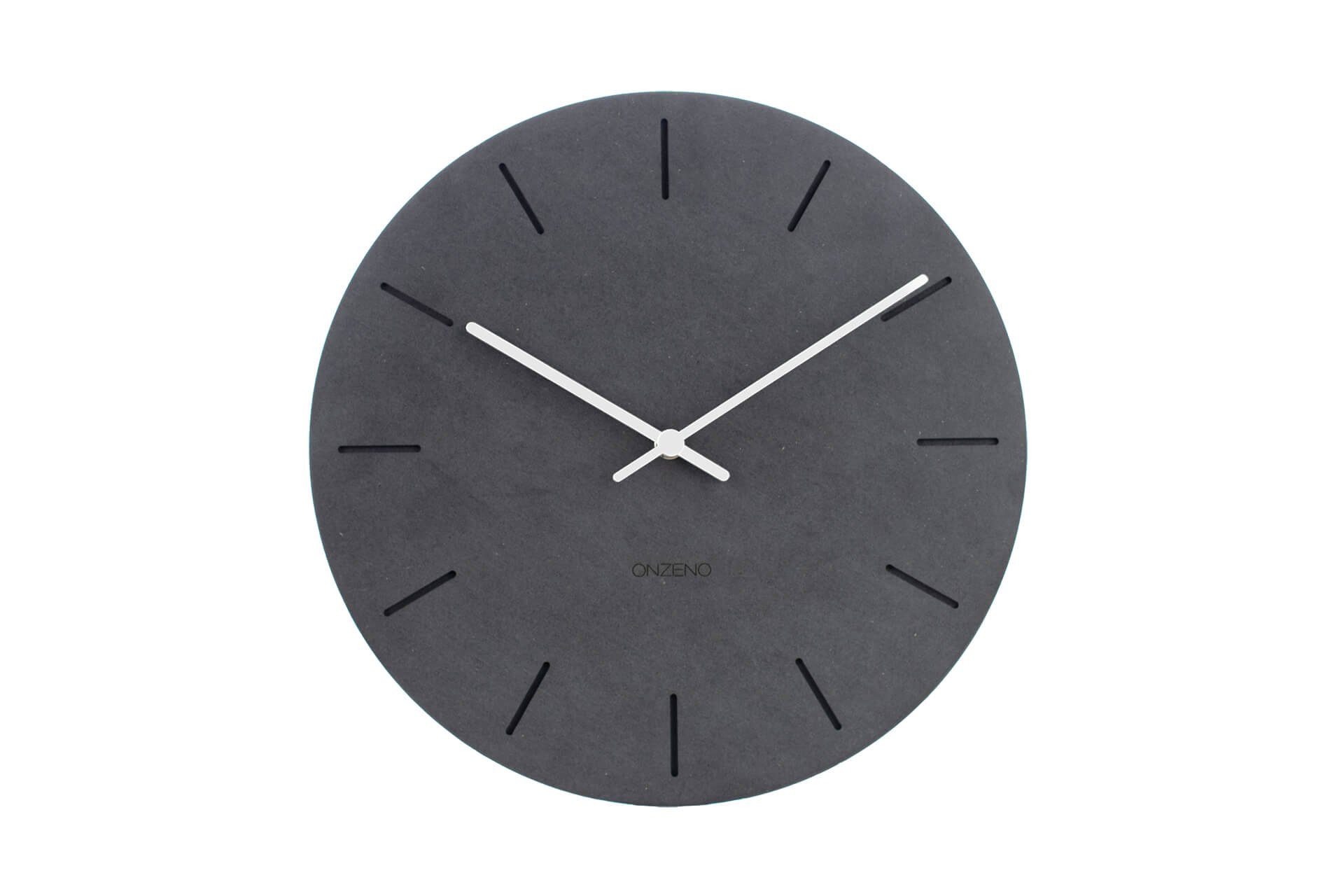 ONZENO Wanduhr THE INKY. (handgefertigte Design-Uhr)