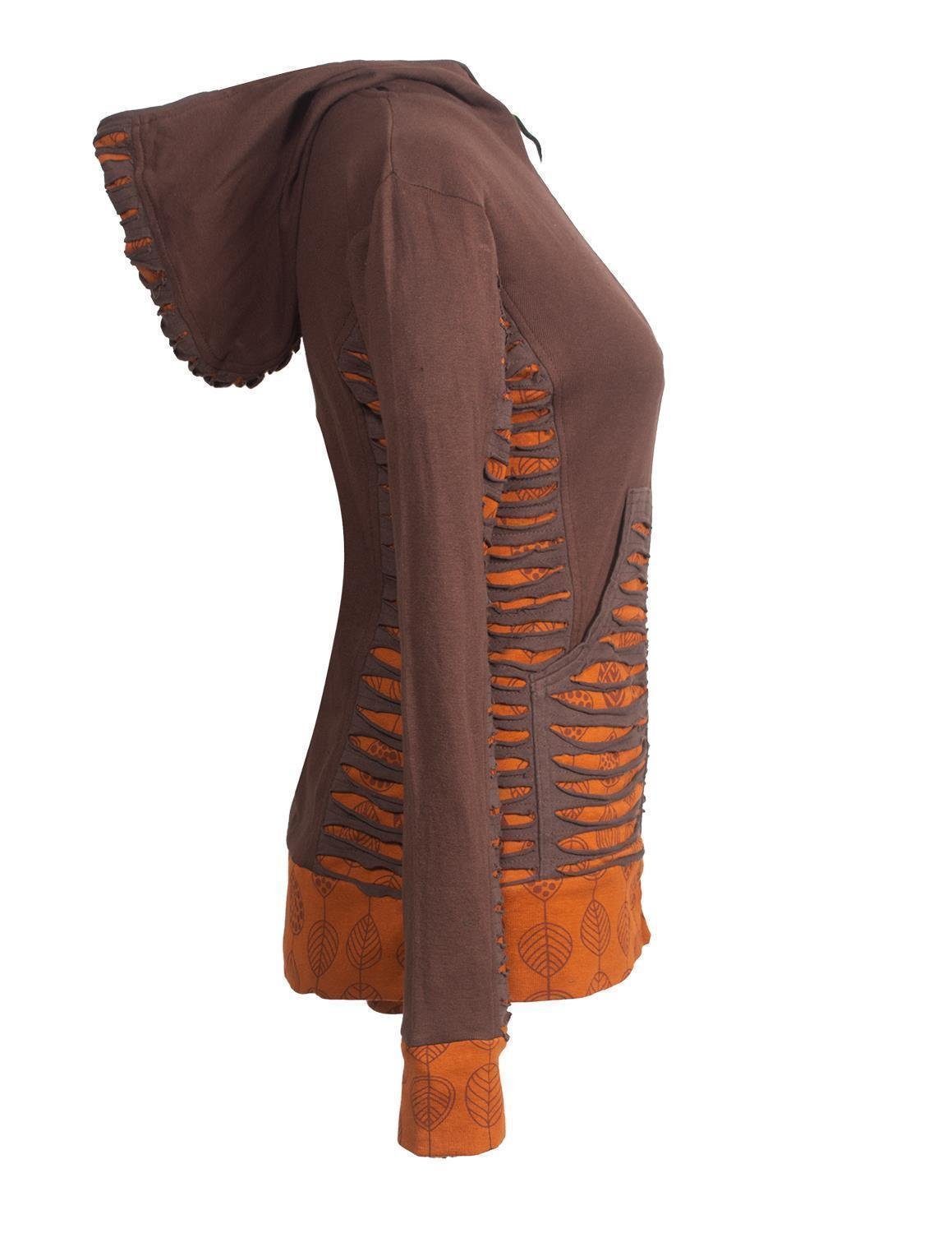 Vishes Kapuzensweatjacke Bedruckte Hoodie Kapuzenjacke Kangurutasche (1-tlg) Goa, Boho, Ethno Style