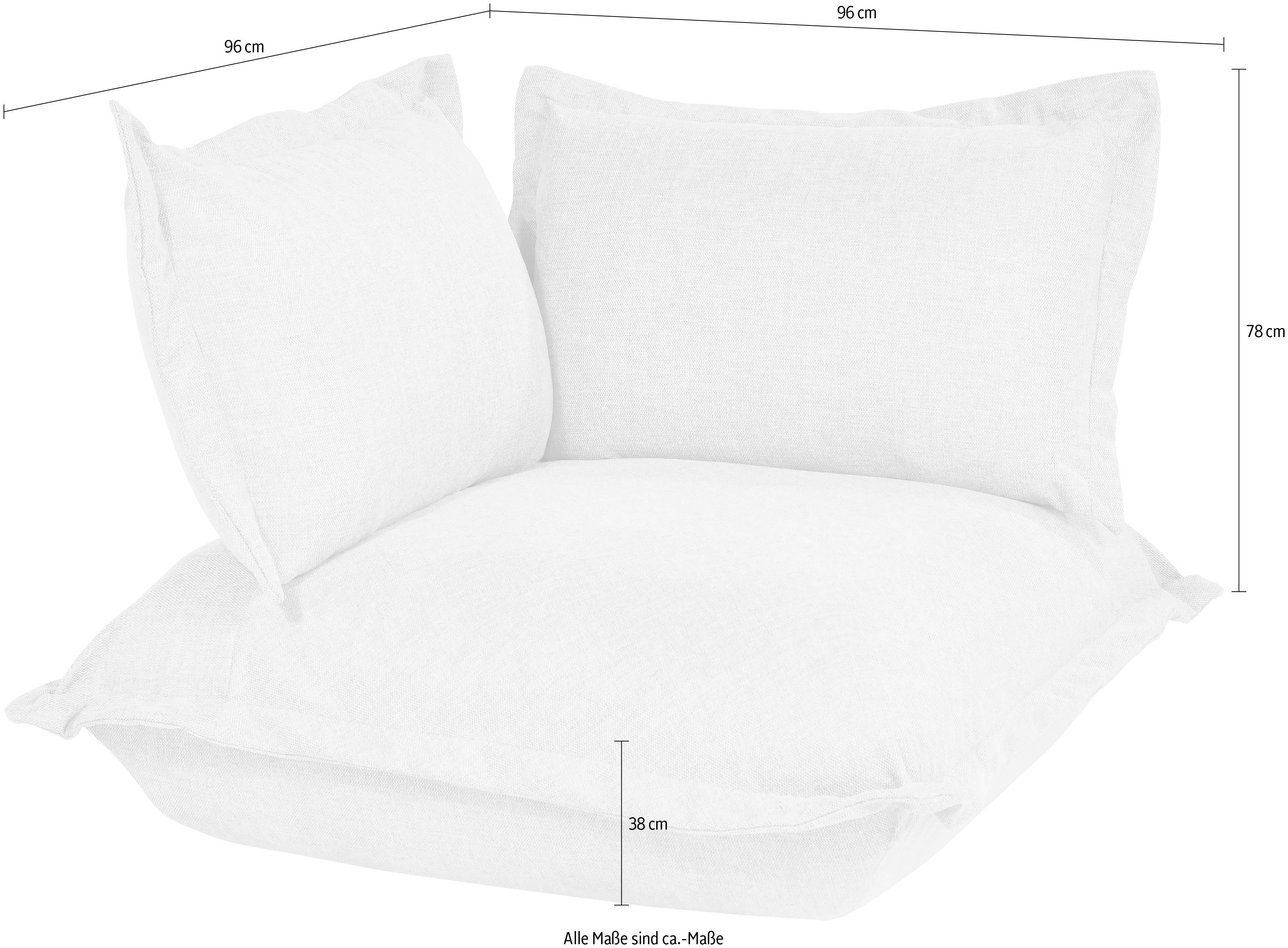 Cushion, lässigen mit HOME Kaltschaumpolsterung Sofa-Eckelement TAILOR softer Kissenlook, TOM im
