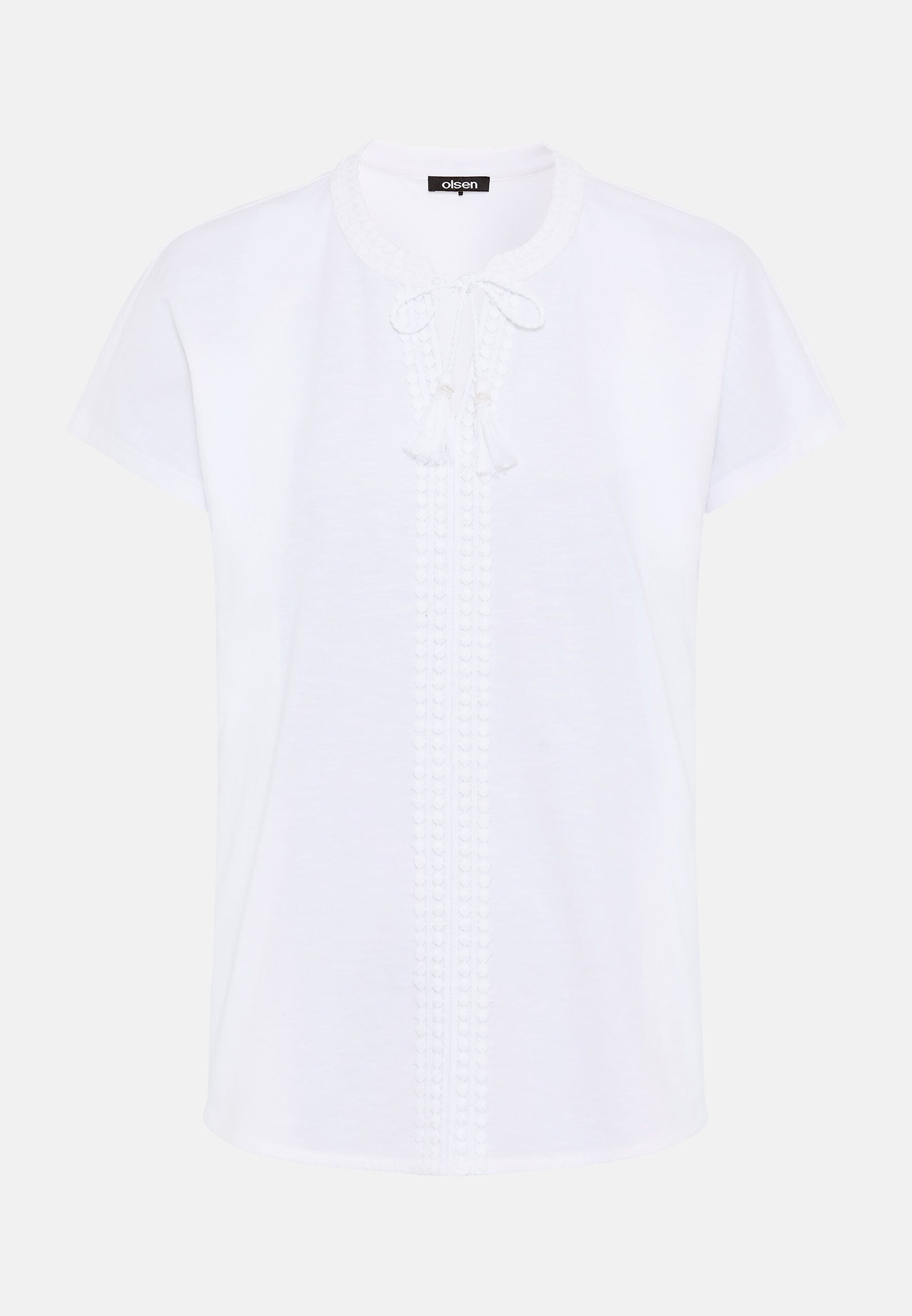 Olsen Tunikashirt Shirt mit Placement-Dessin und Tunikaausschnitt