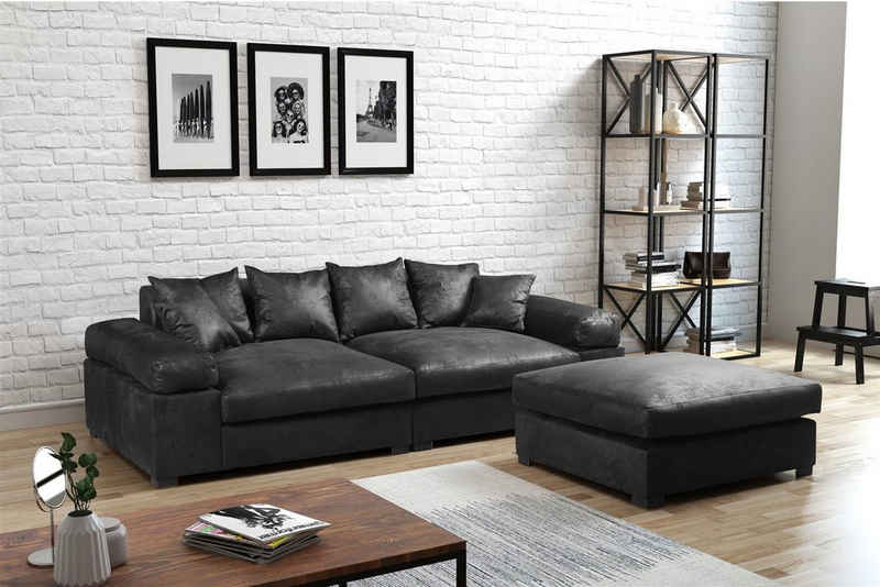 Fun Möbel Big-Sofa Big Sofa Couchgarnitur Megasofa Riesensofa AREZZO inkl.Hocker, inkl. Hocker 1 Teile, Neue Stoffe unter der Artikelnummer: S0V8R0K8OM1P2