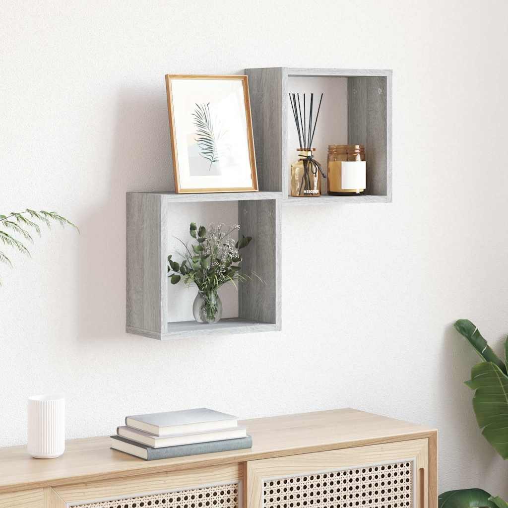 vidaXL Regal Würfelregale 2 Stk. Grau günstig online kaufen