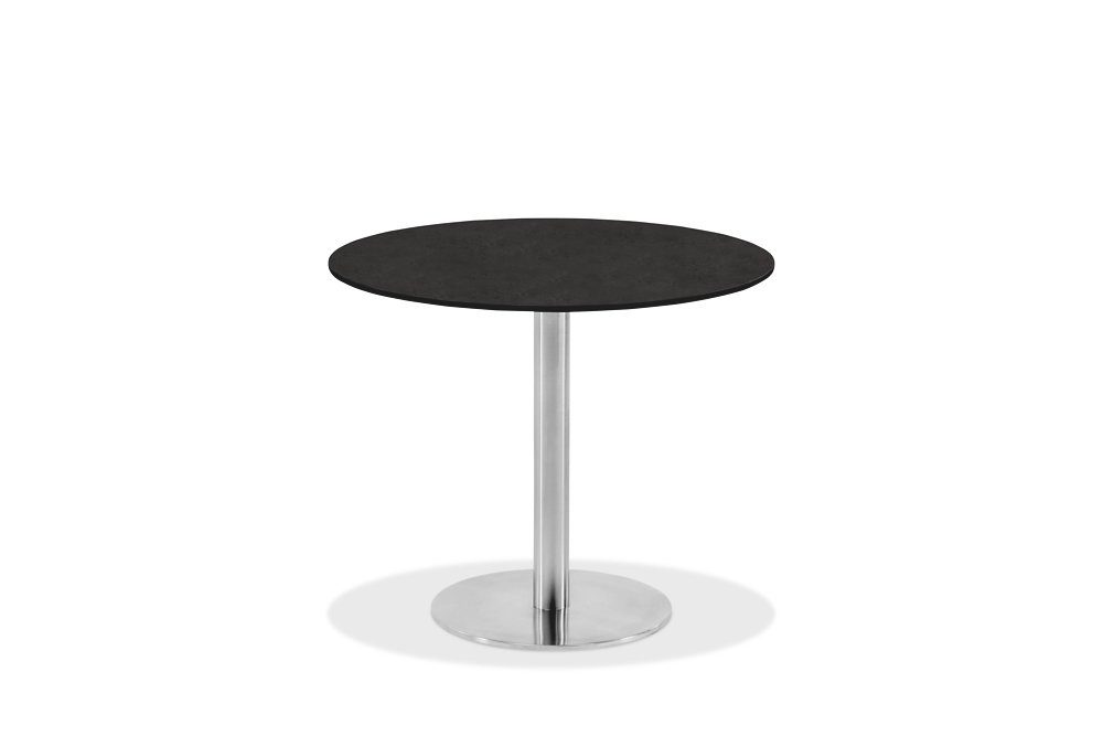 Gartentisch Gartentisch Bistrox 95 rund Tischplatte HPL Granit Gestell Edelstahl