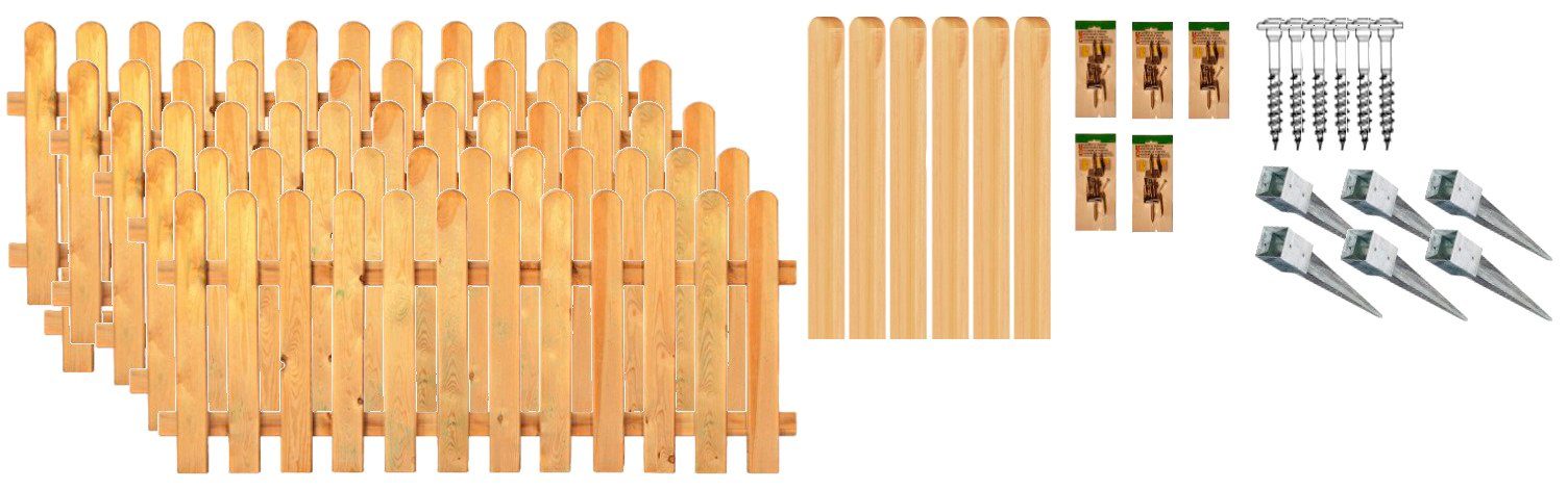 Tetzner & Jentzsch Lattenzaun Houston 3, (Set), 5 Elemente, LxH: 954x80 cm
