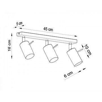 SOLLUX lighting Deckenleuchte Deckenlampe Deckenleuchte RING 3 weiß, 3x GU10, ca. 45x6x16 cm