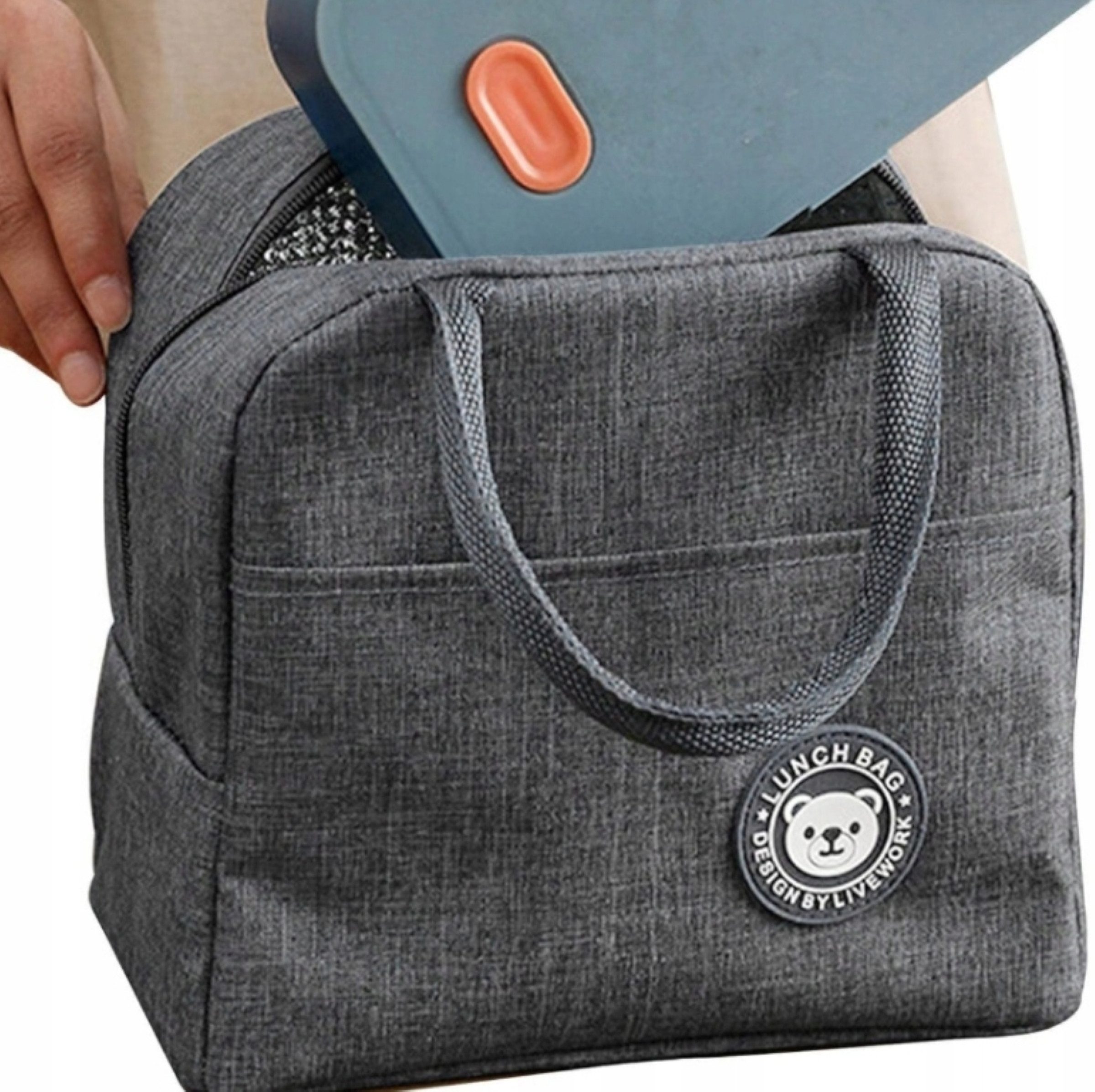 Realb2b Lunchbox Lunchbox Isoliertasche Thermotasche mit Reißverschluss Lebensmittel, (Einzelartikel Lunchbox Isoliertasche Thermotasche, Isoliertasche Lunchbox Tasche für warme und kalte Speisen), Isolierfunktion wasserabweisend Reißverschluss leicht tragbar