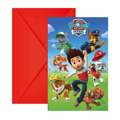 Metamorph Einladungskarten 6 Paw Patrol Einladungskarten, Partydeko für Deine Paw Patrol-Mottoparty zum Geburtstag!